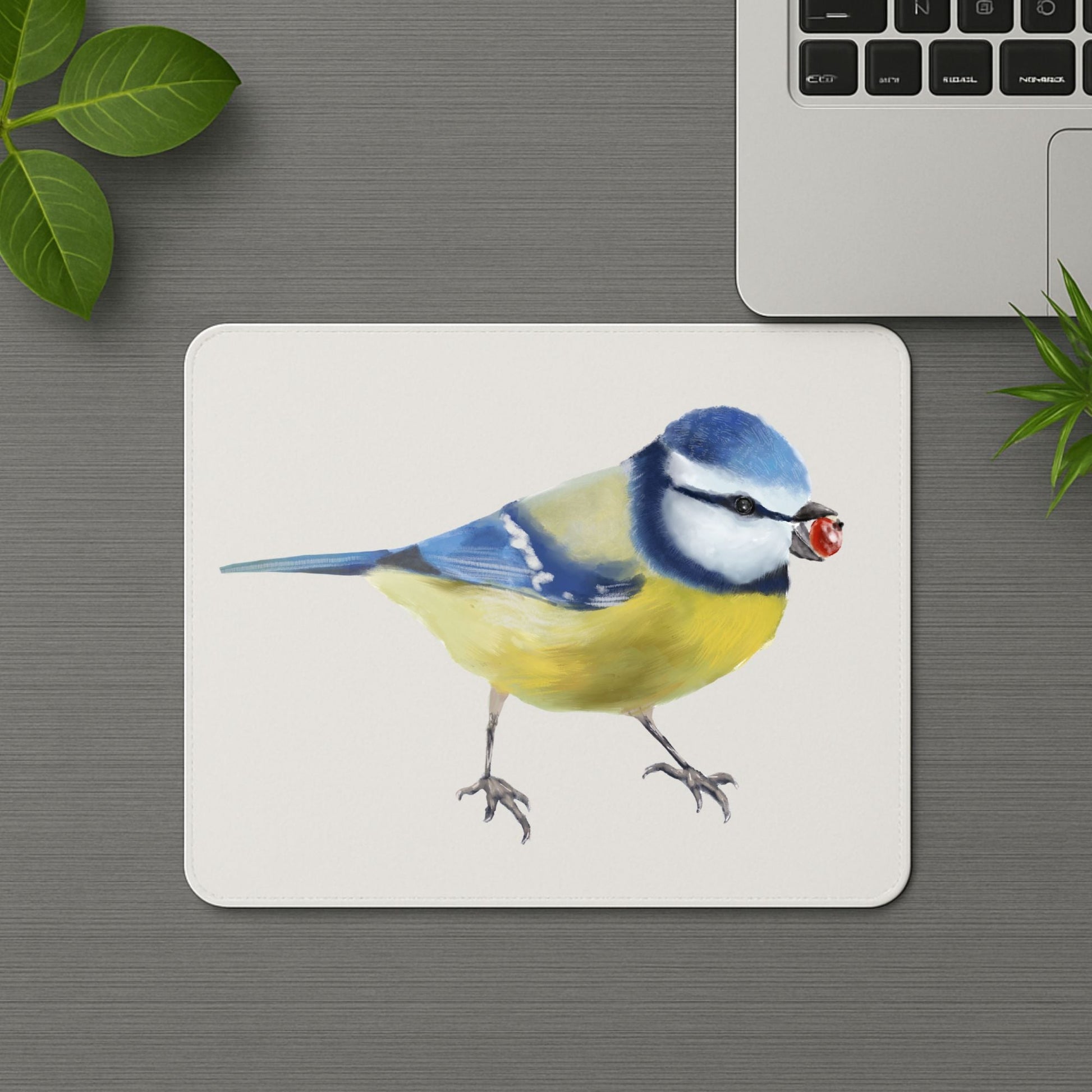 Blue Tit Mousepad - MerikaArt