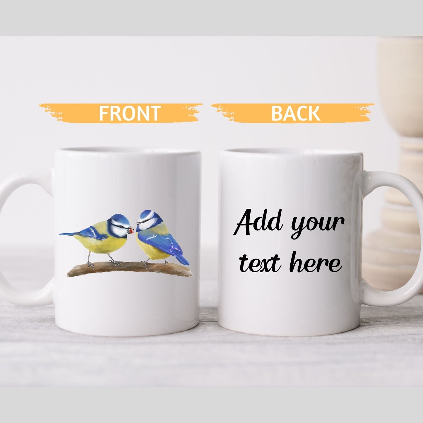 Blue Tit Pair Mug - MerikaArt