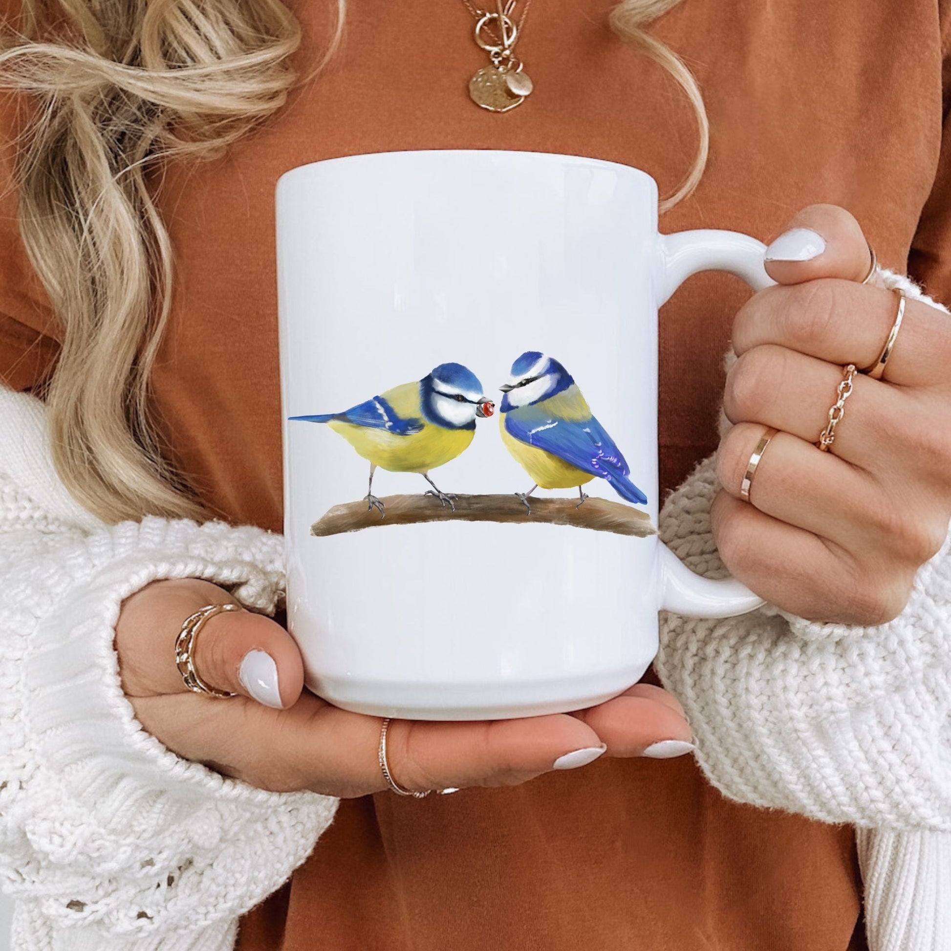 Blue Tit Pair Mug - MerikaArt