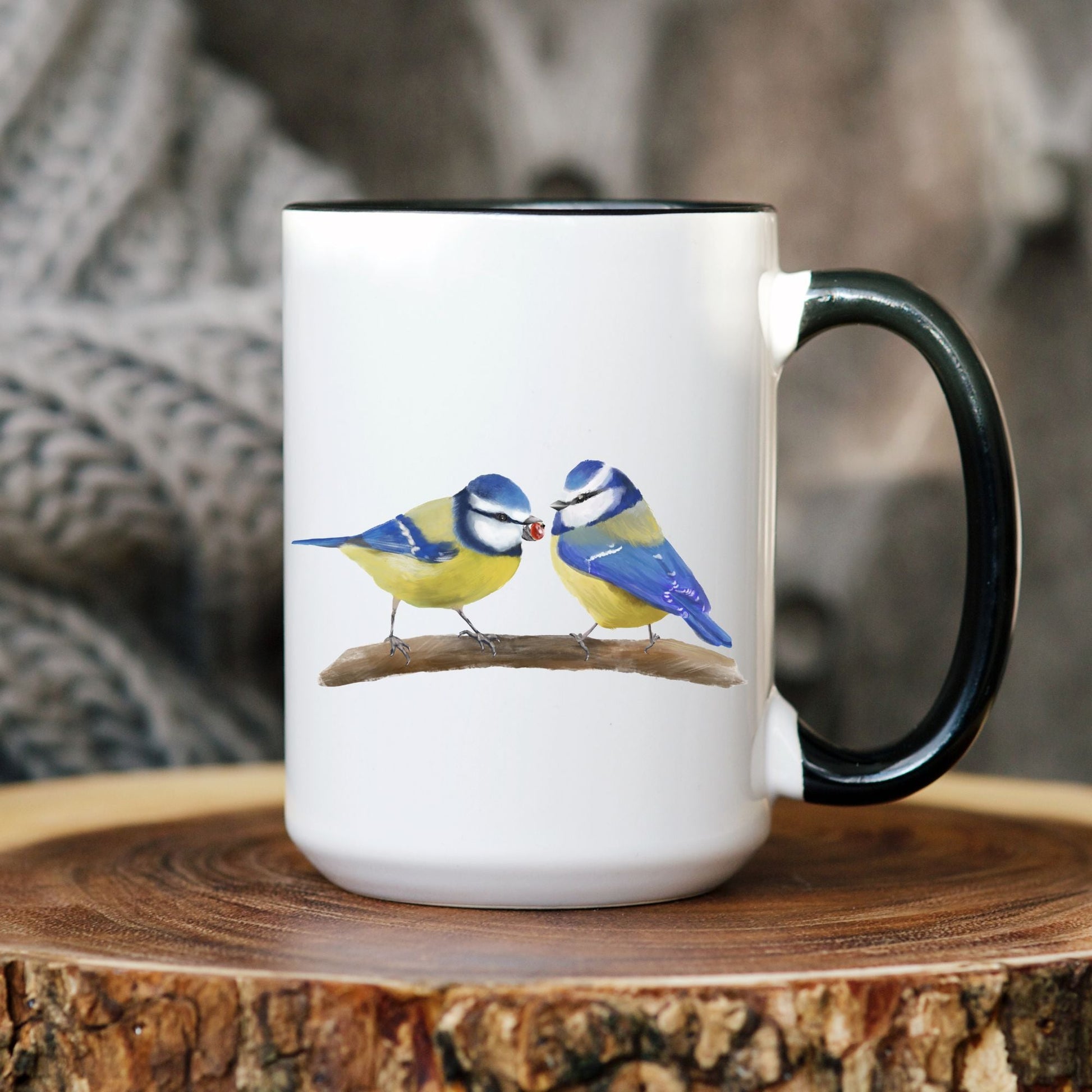 Blue Tit Pair Mug - MerikaArt