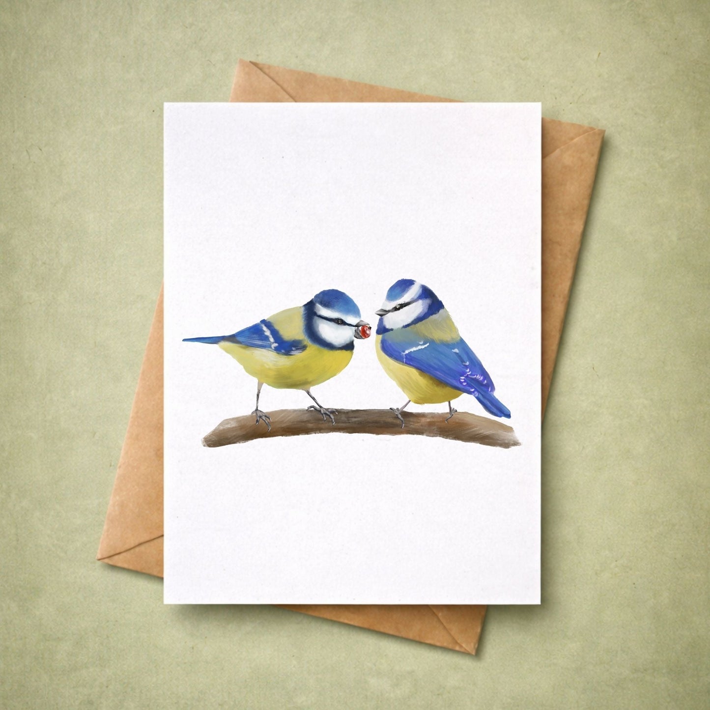 Blue Tit Pair Postcard - MerikaArt