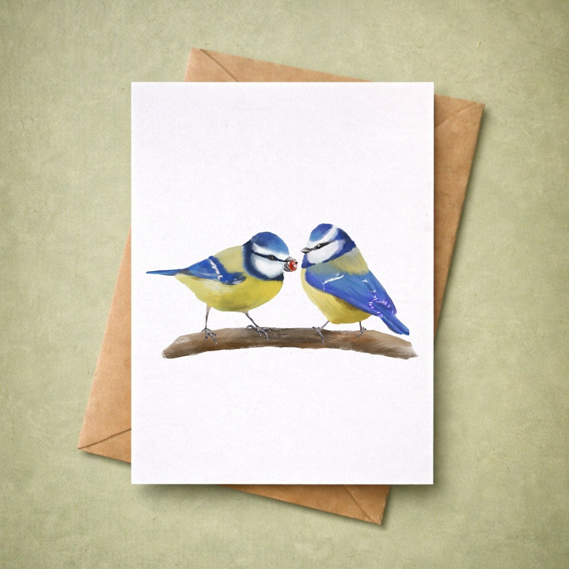 Blue Tit Pair Postcard - MerikaArt