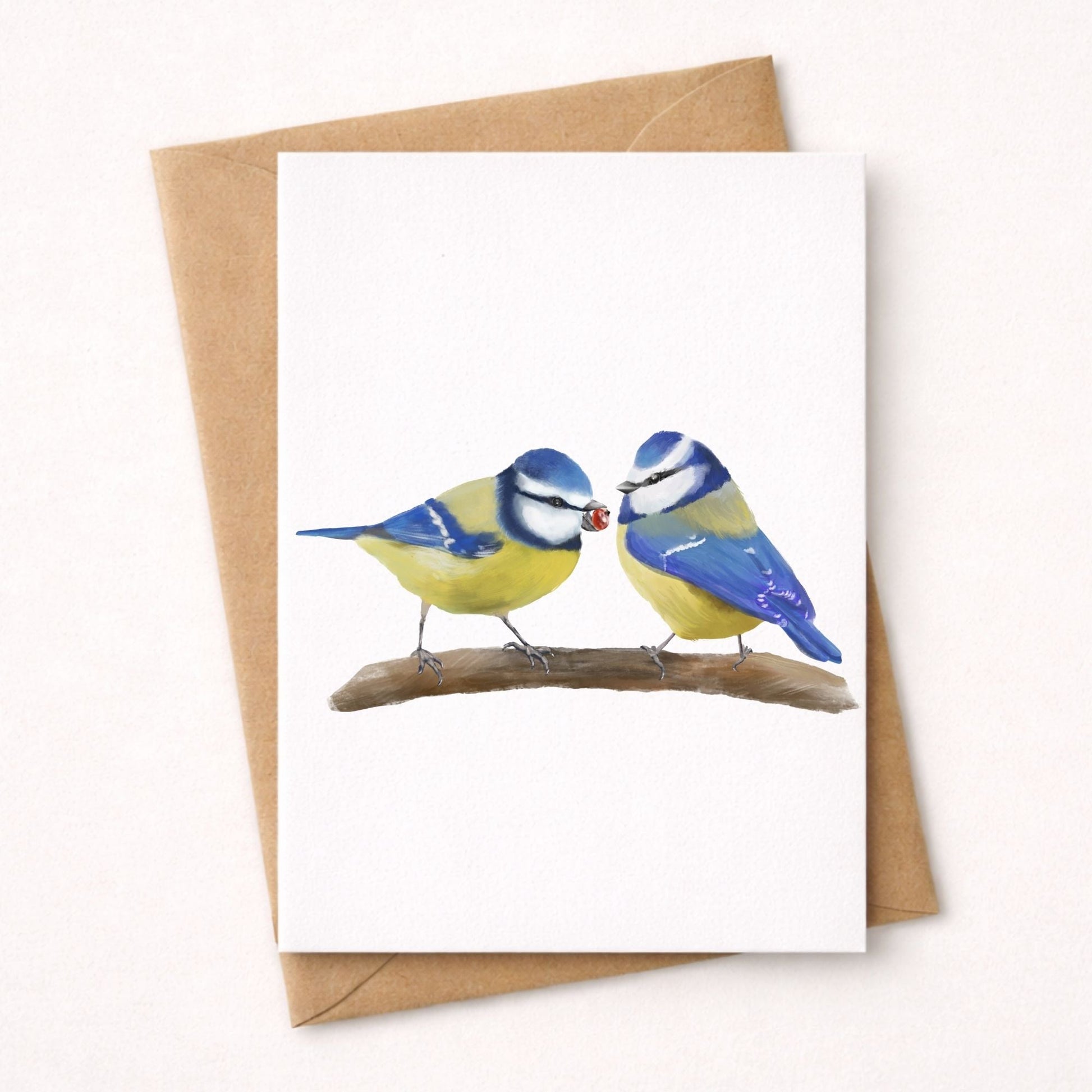Blue Tit Pair Postcard - MerikaArt