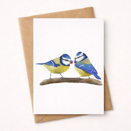 Blue Tit Pair Postcard - MerikaArt