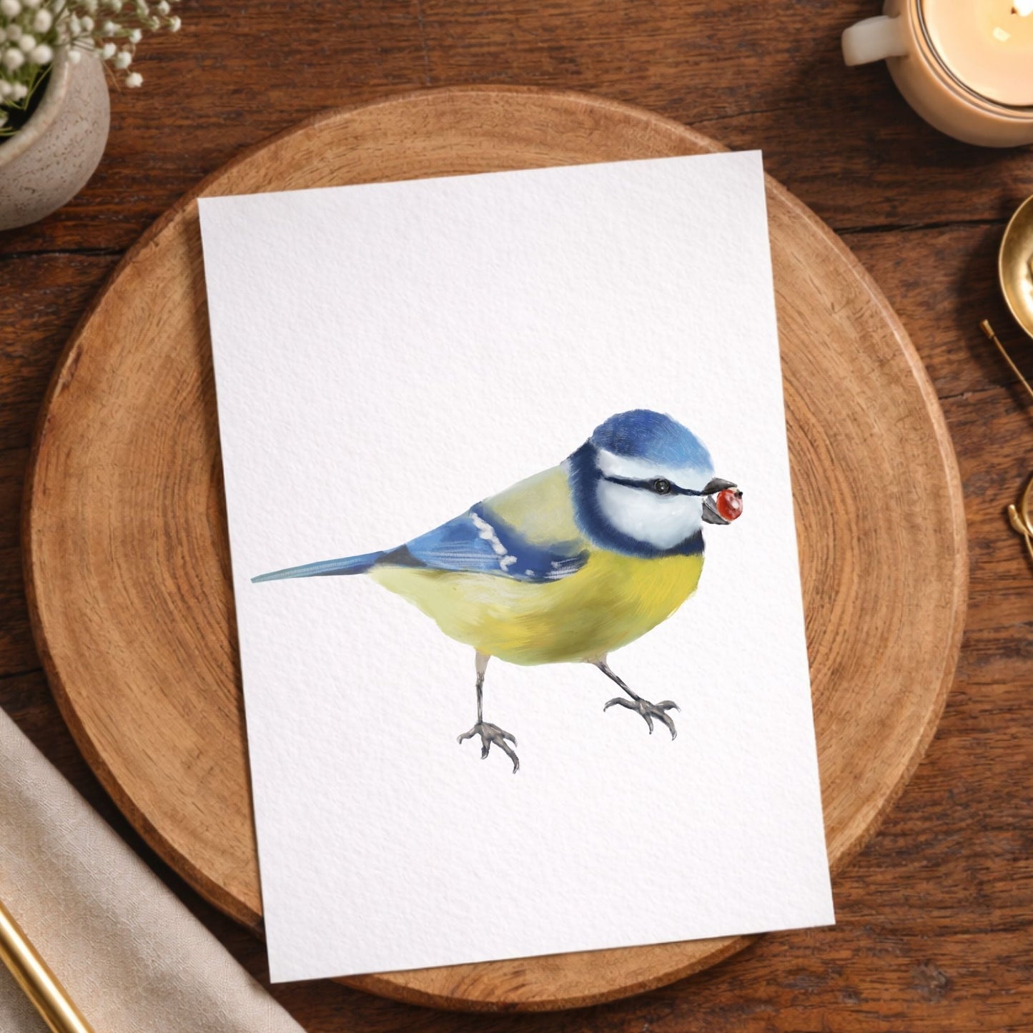 Blue Tit Postcard - MerikaArt