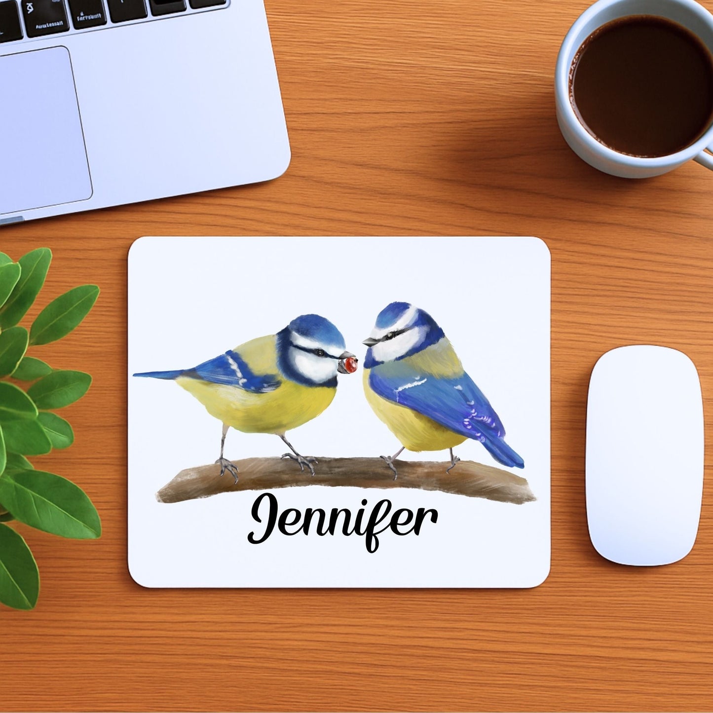 Blue Tits Mousepad - MerikaArt