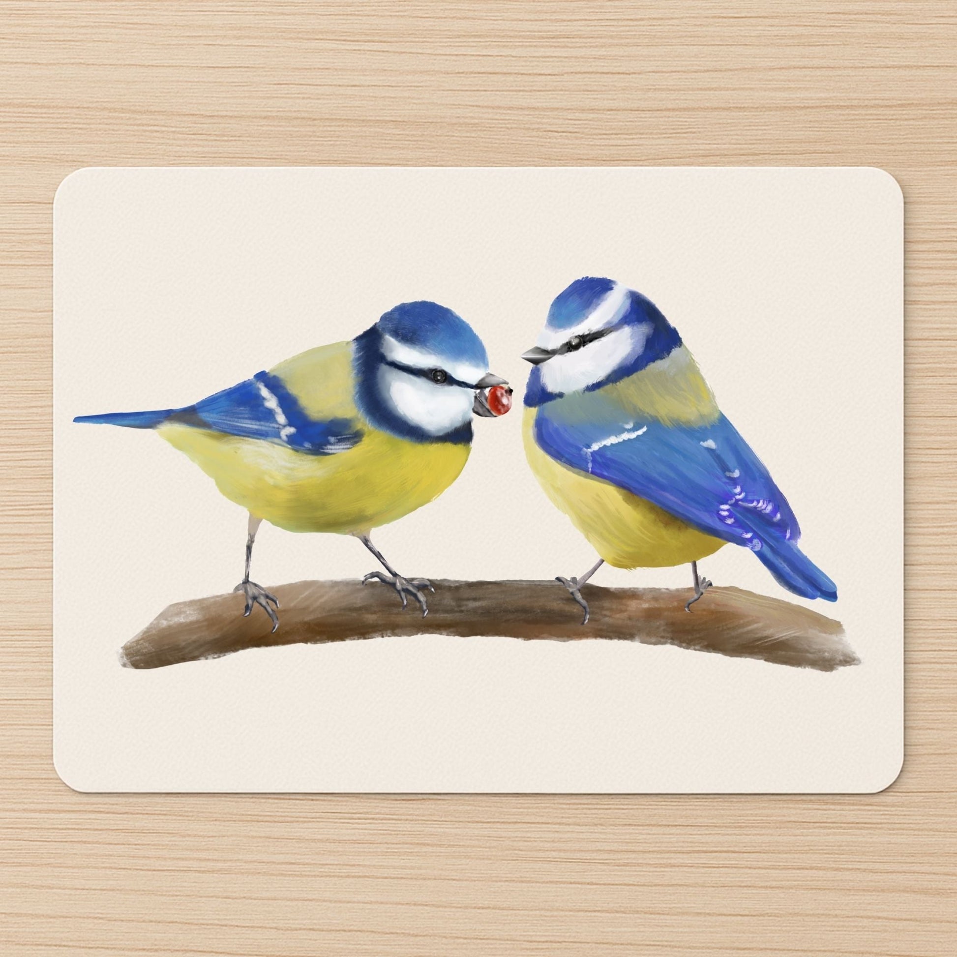 Blue Tits Mousepad - MerikaArt