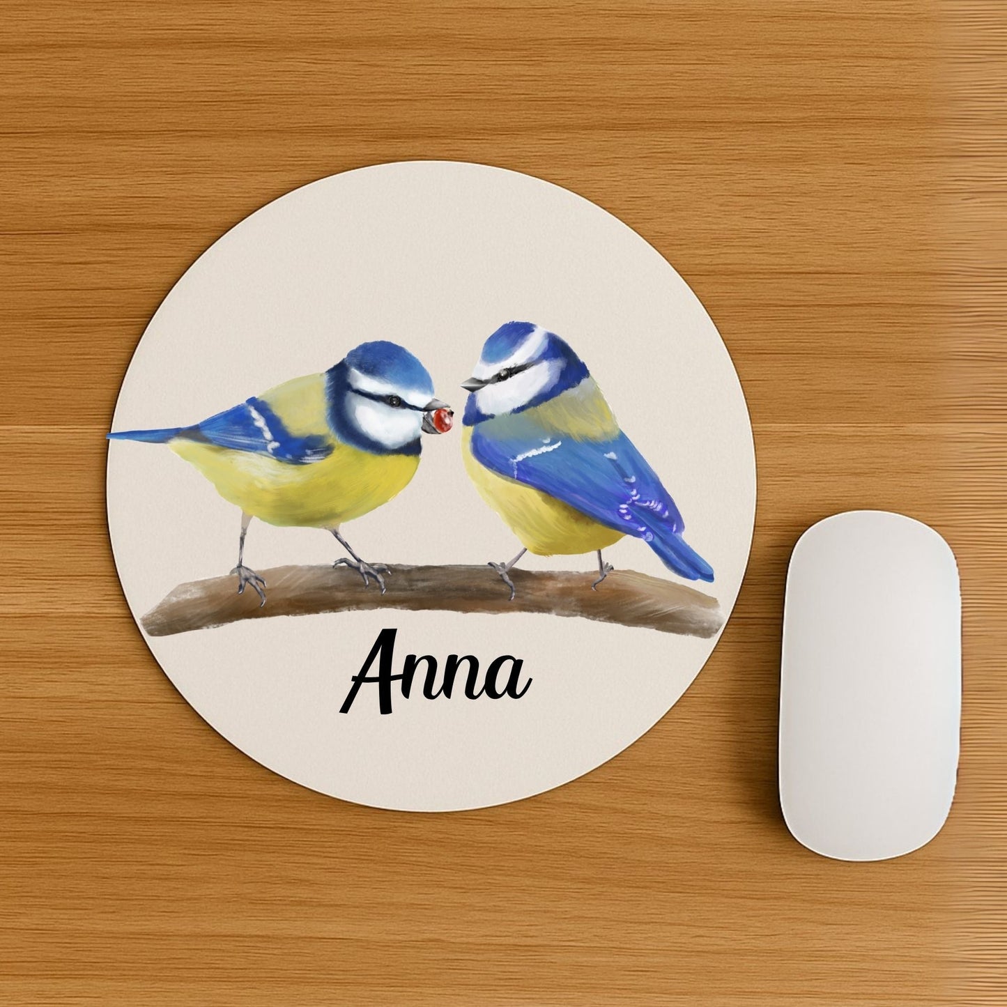 Blue Tits Mousepad - MerikaArt