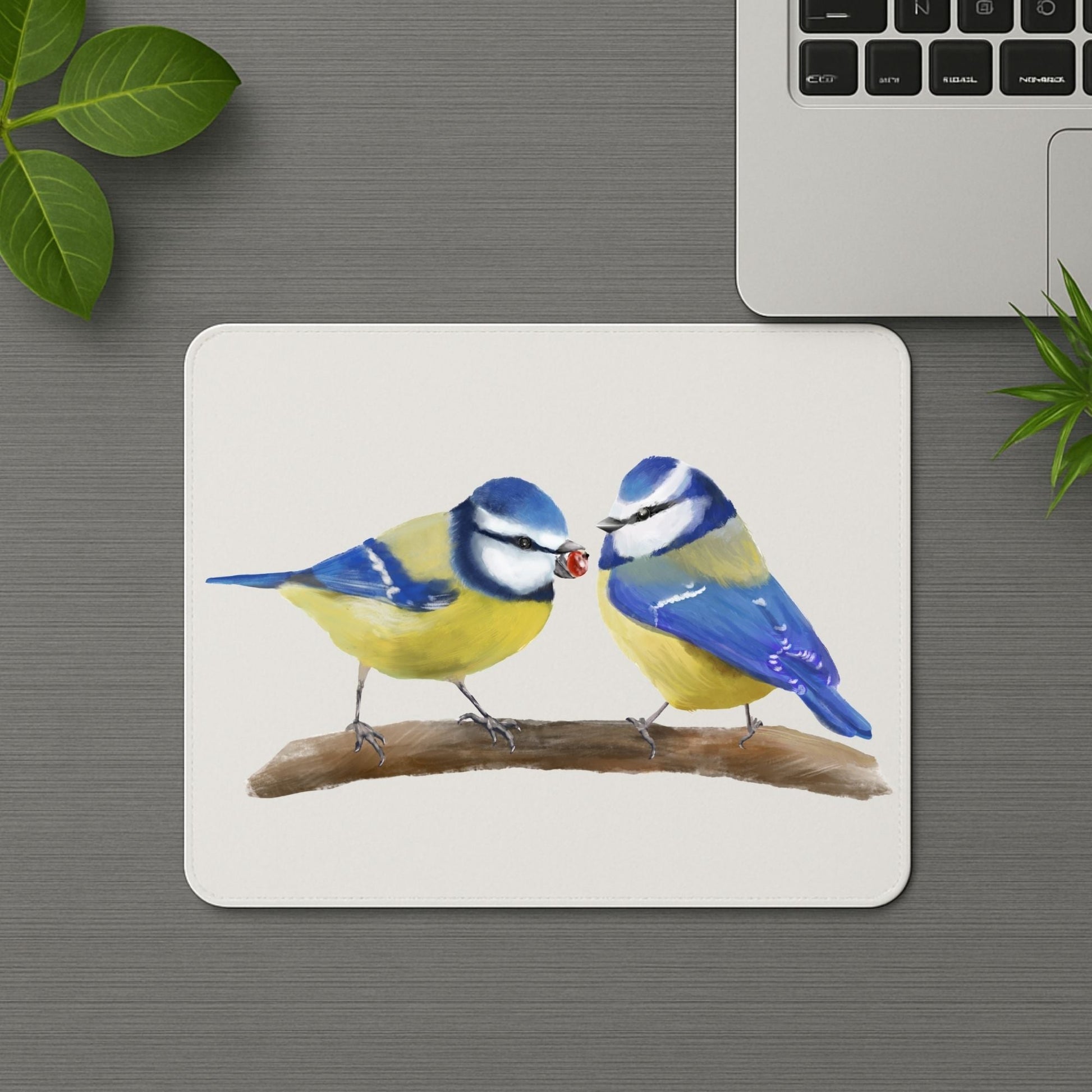 Blue Tits Mousepad - MerikaArt