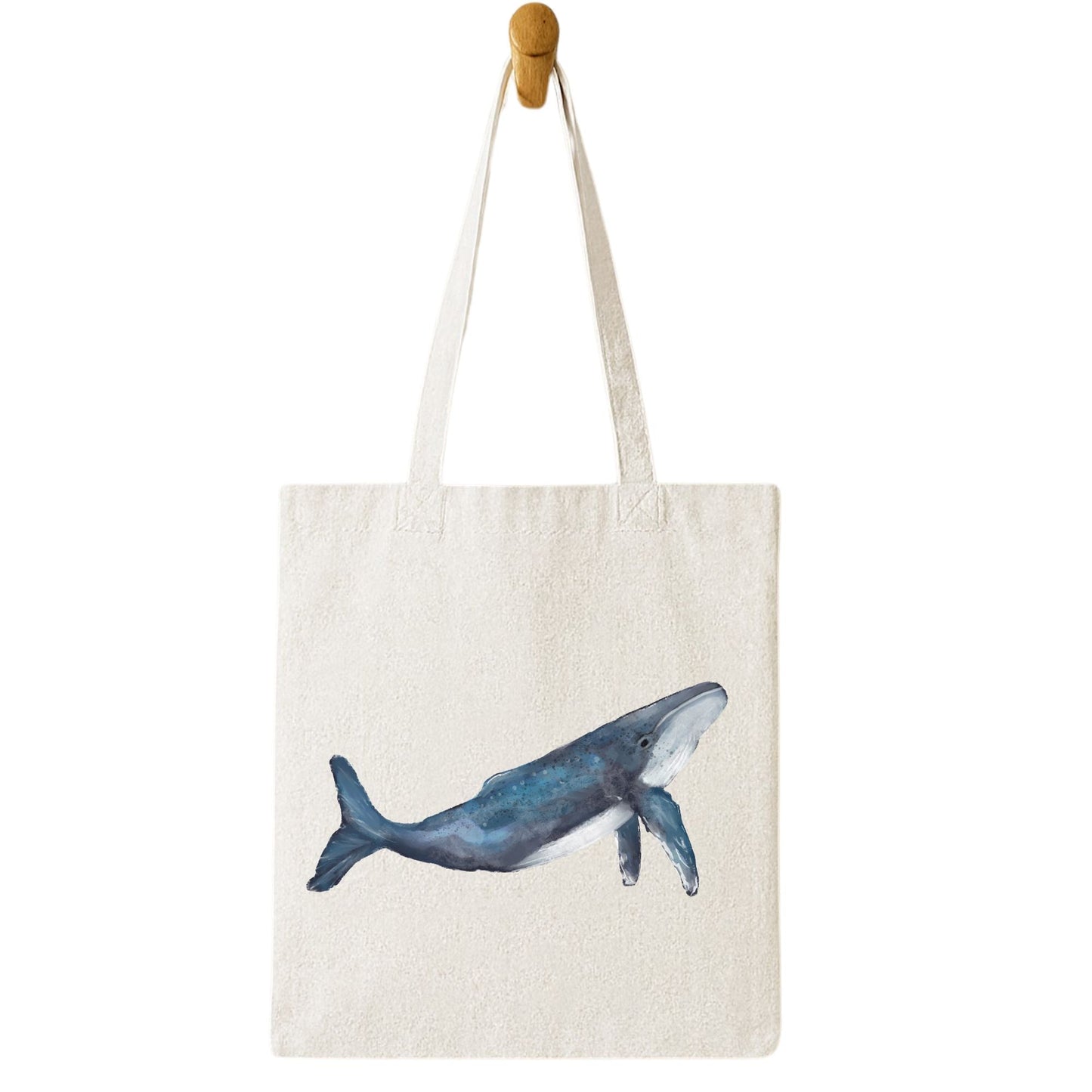 Blue Whale Canvas Tote Bag - MerikaArt