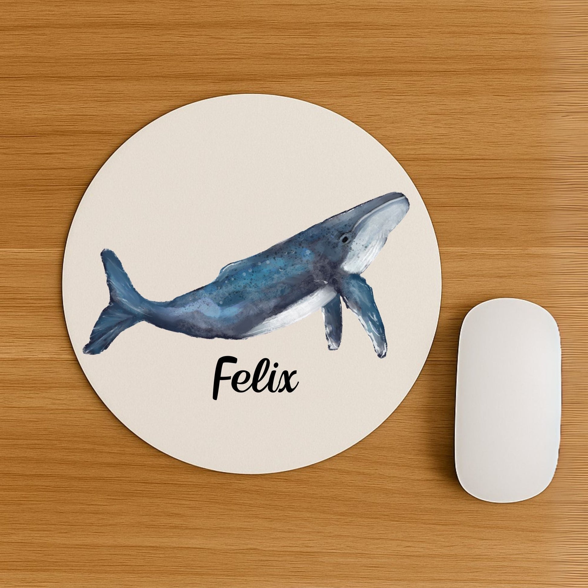 Blue Whale Mousepad - MerikaArt