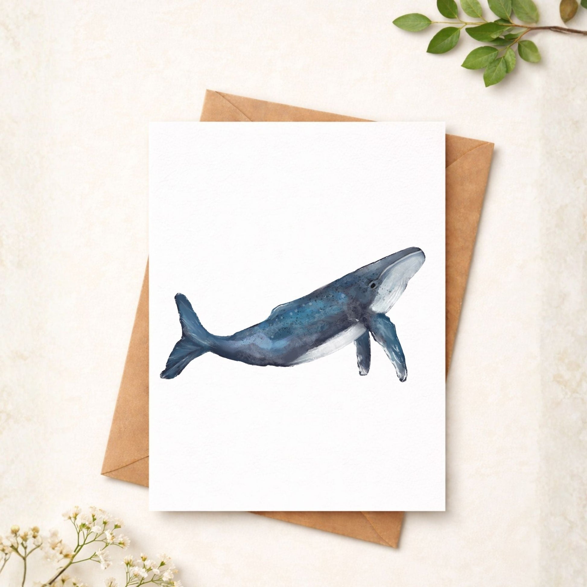 Blue Whale Postcard - MerikaArt