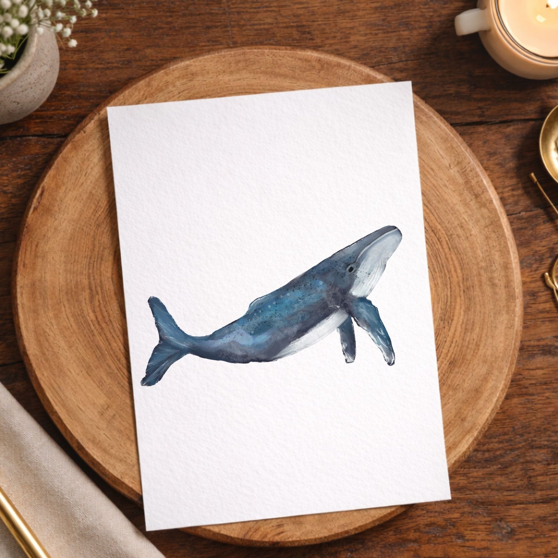 Blue Whale Postcard - MerikaArt