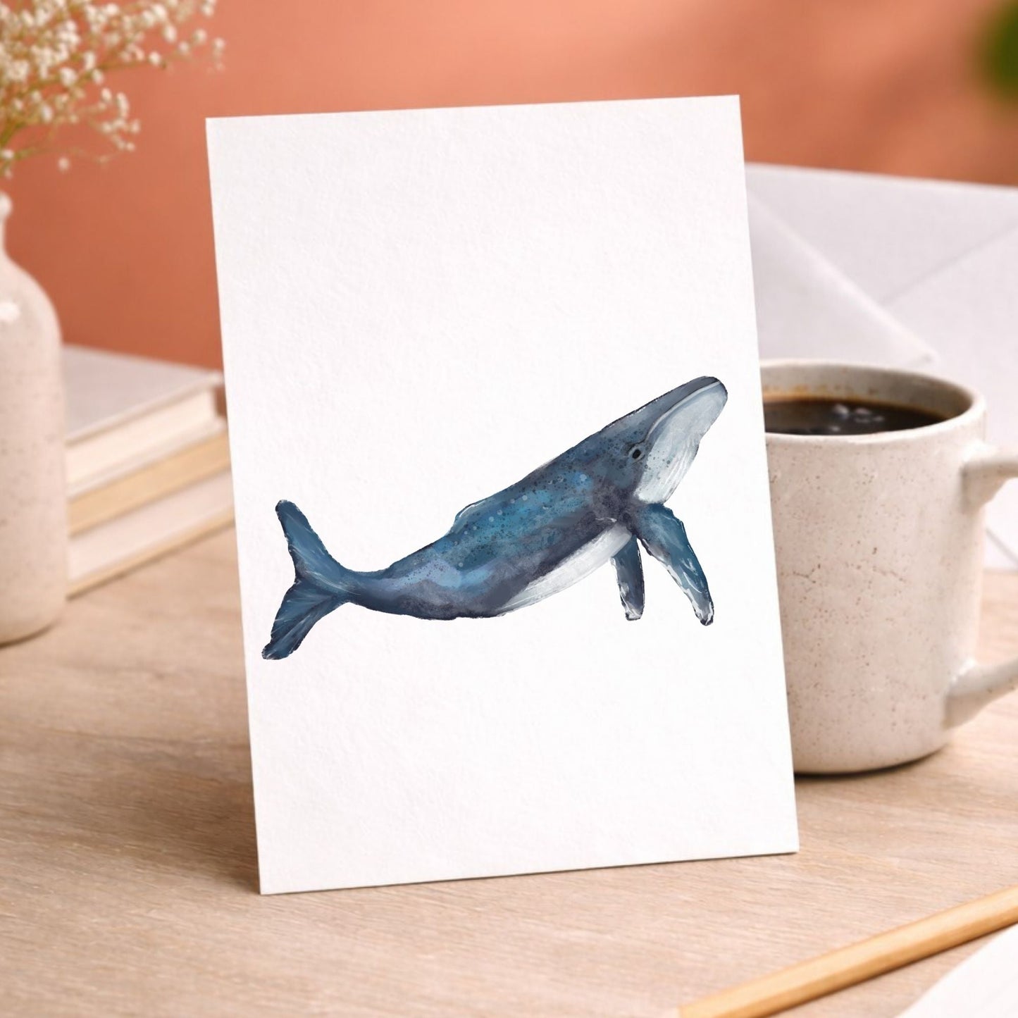 Blue Whale Postcard - MerikaArt