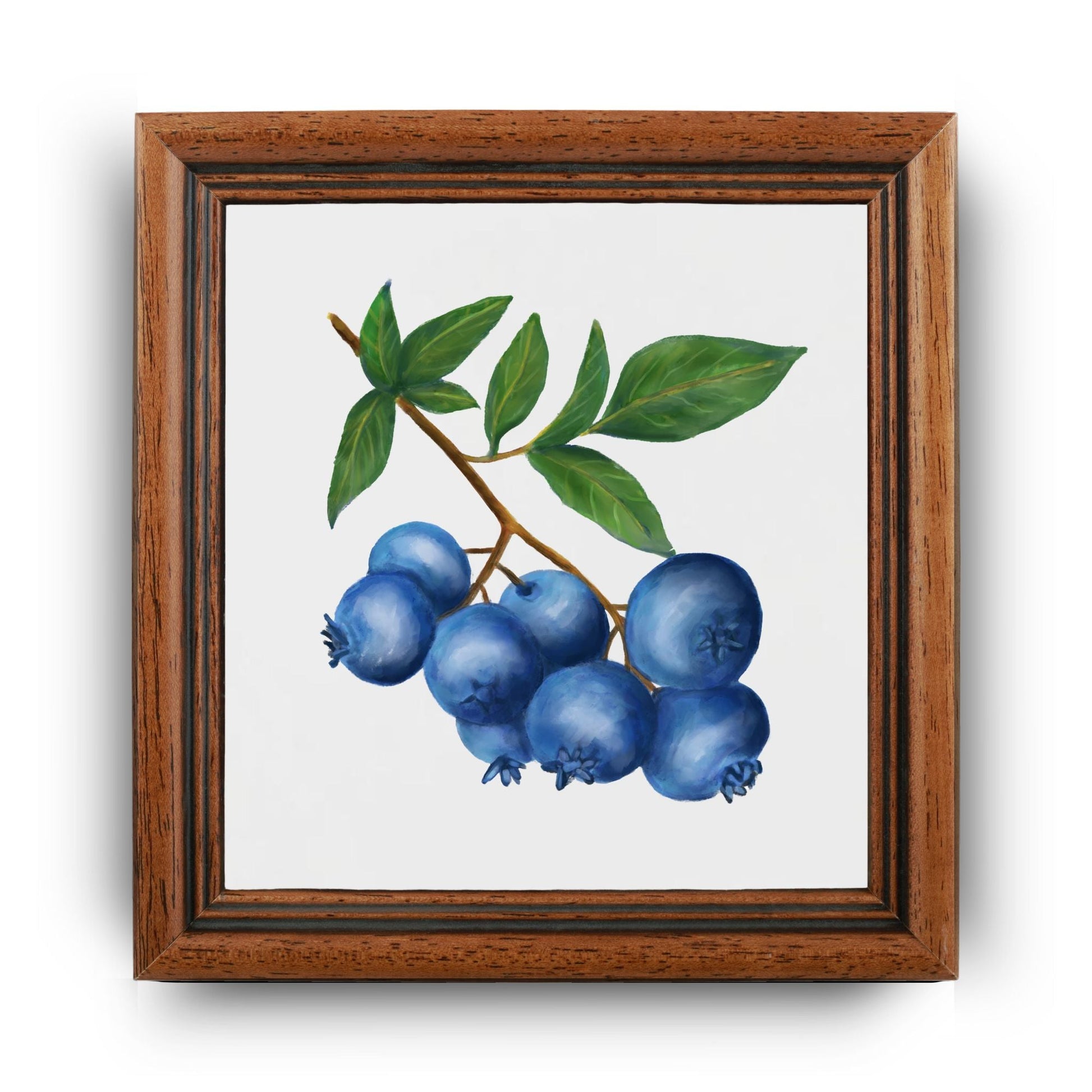 Blueberry Cluster Ceramic Tile – Handcrafted Fruit - Inspired Artwork - MerikaArt