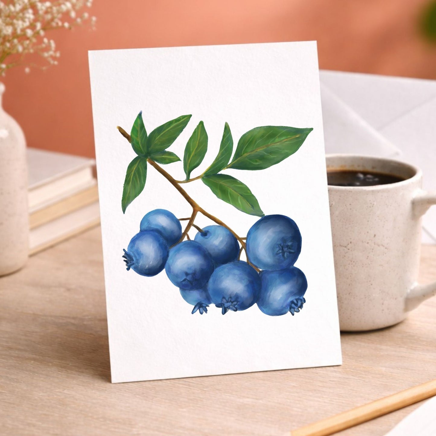 Blueberry Postcard - MerikaArt