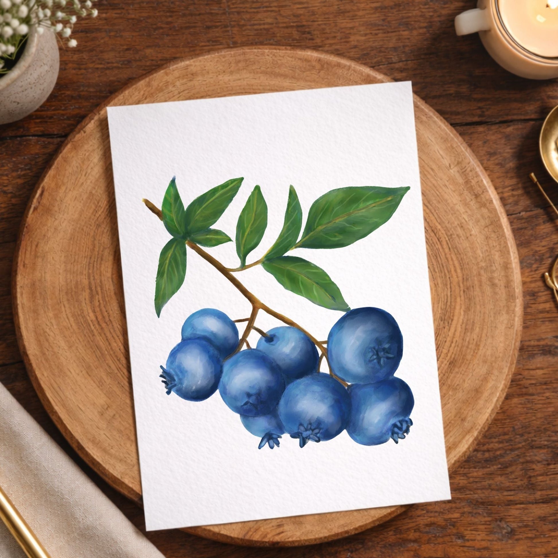 Blueberry Postcard - MerikaArt
