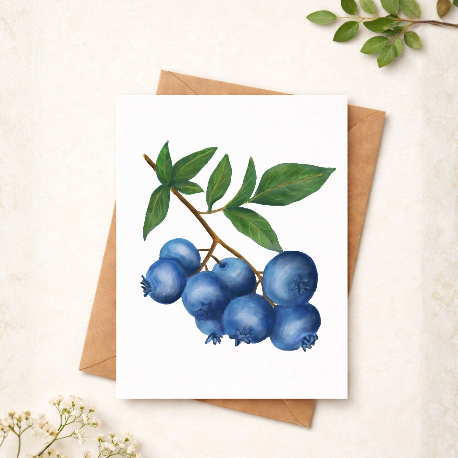 Blueberry Postcard - MerikaArt