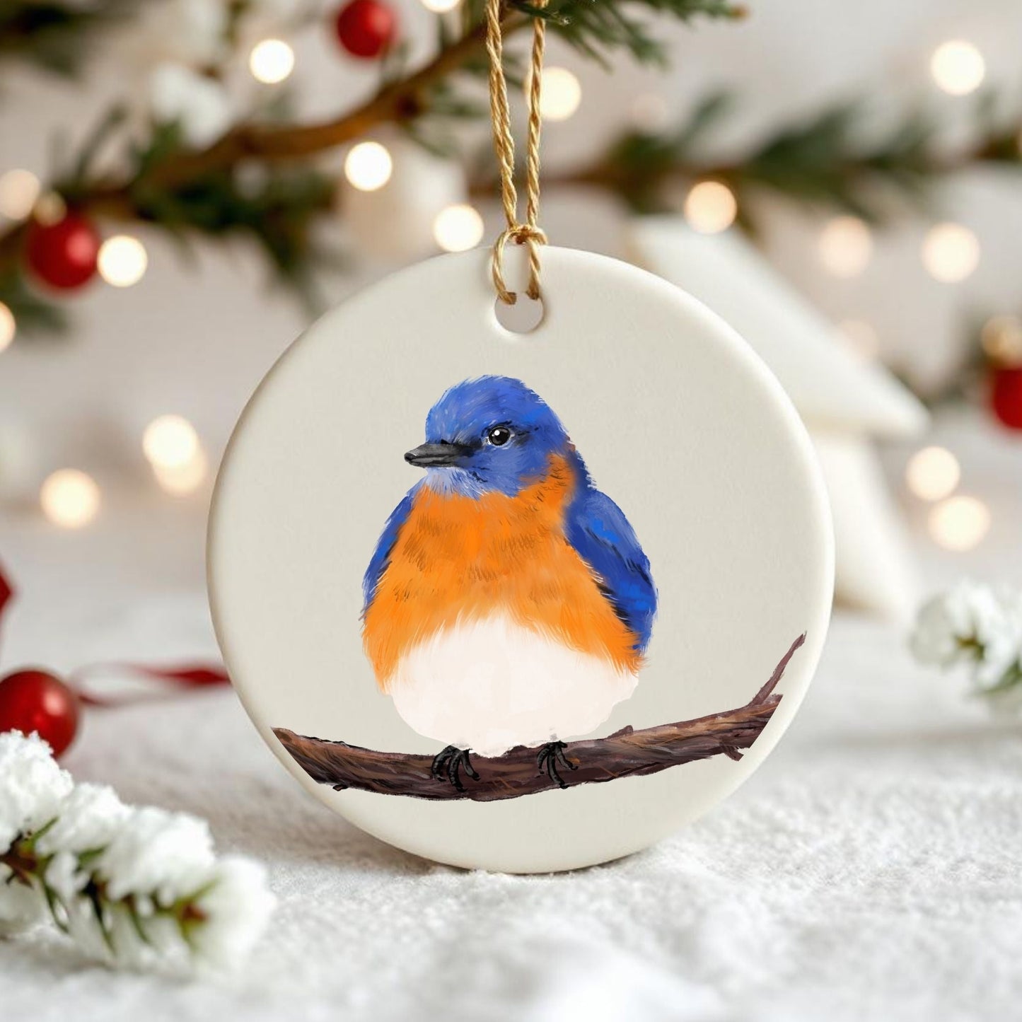 Bluebird Ceramic Ornament - MerikaArt