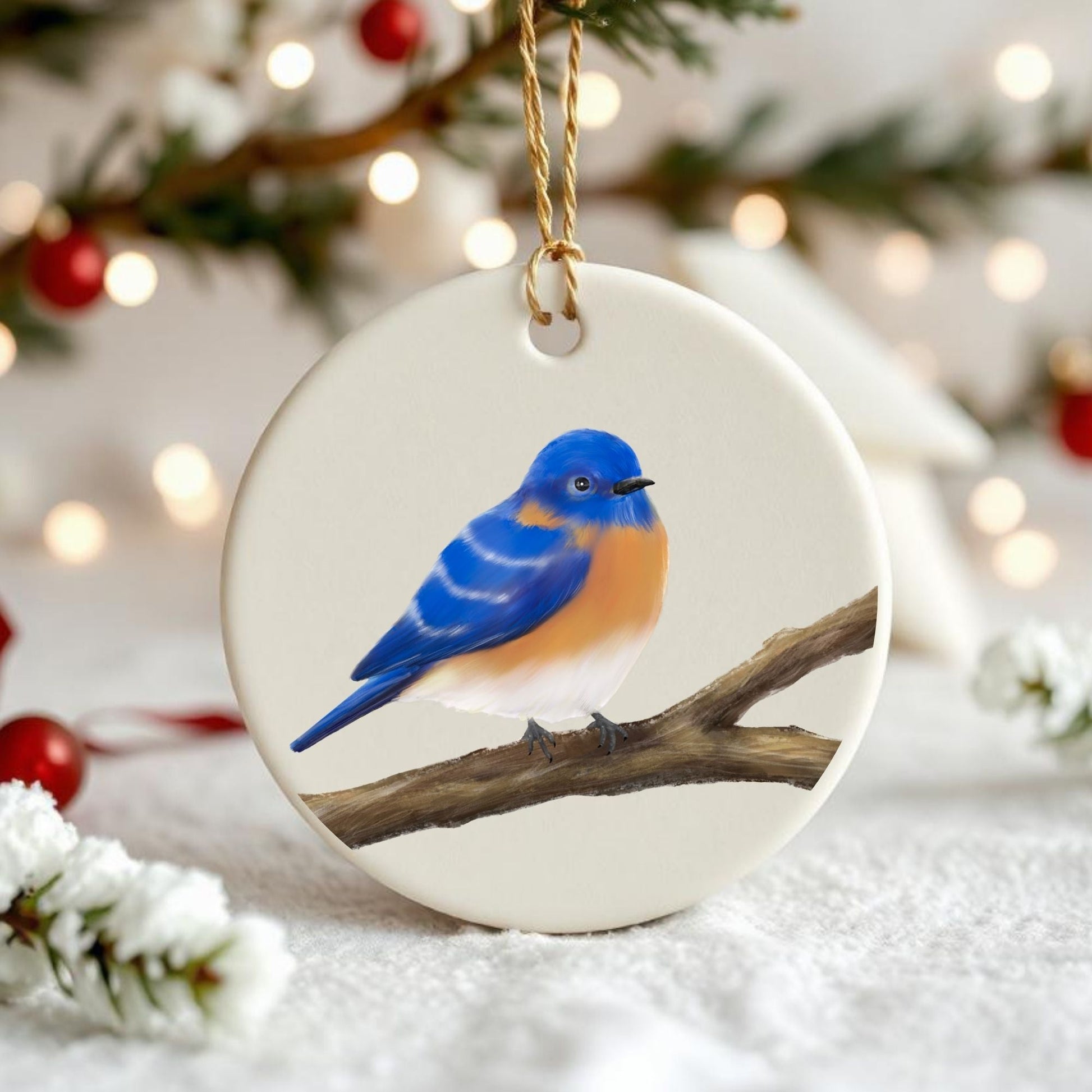Bluebird Ceramic Ornament - MerikaArt