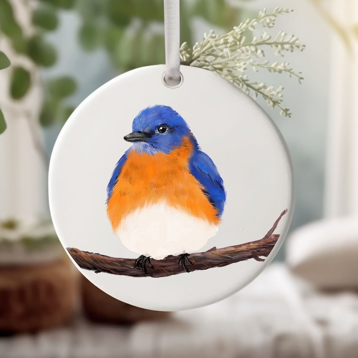 Bluebird Ceramic Ornament - MerikaArt