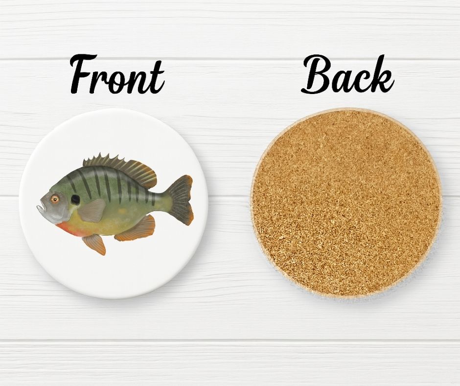 Bluegill Sunfish Ceramic Coaster - MerikaArt