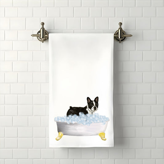 Boston Terrier Bathroom Towel - MerikaArt