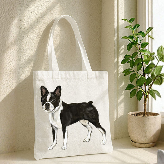 Boston Terrier Canvas Tote Bag - MerikaArt