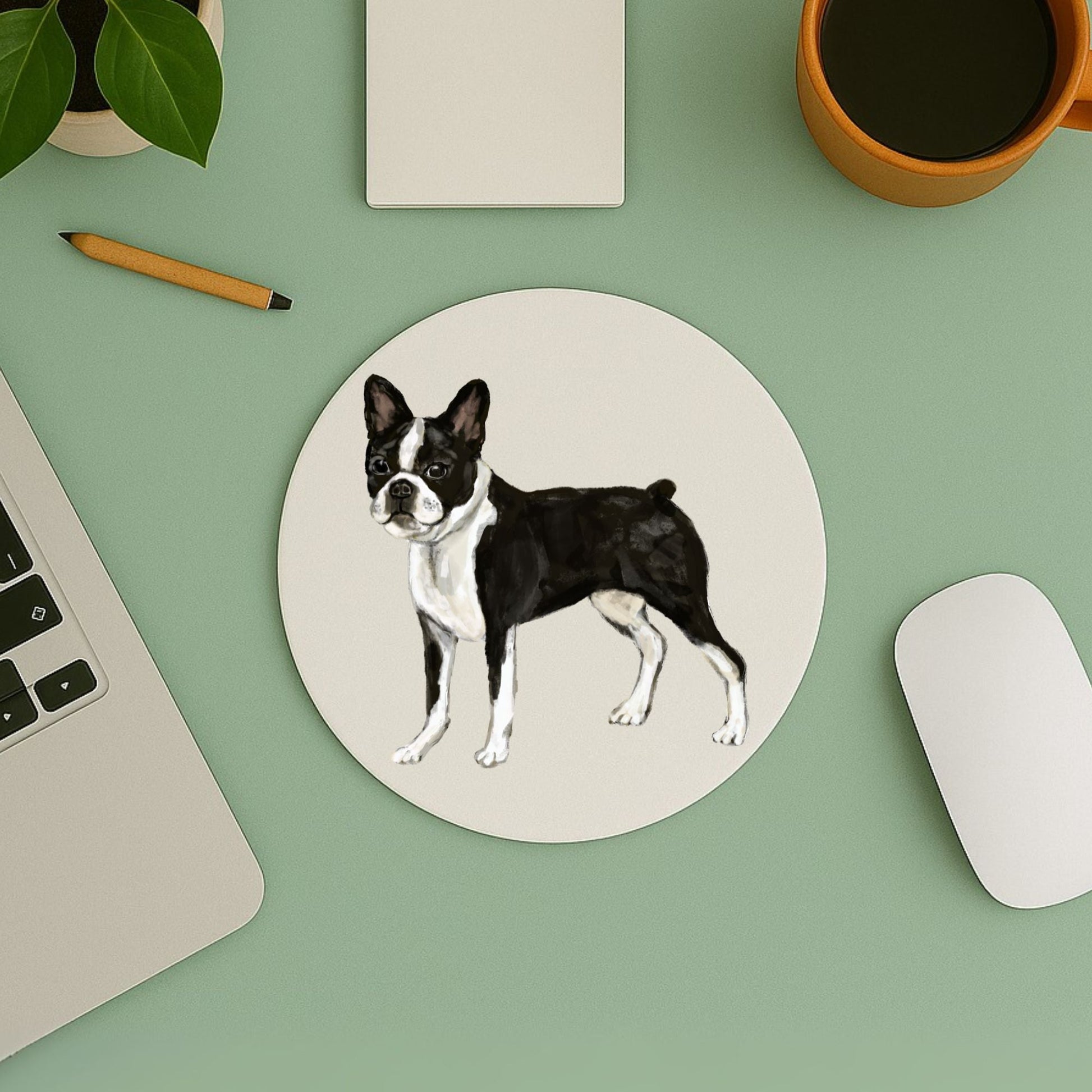 Boston Terrier Mousepad - MerikaArt