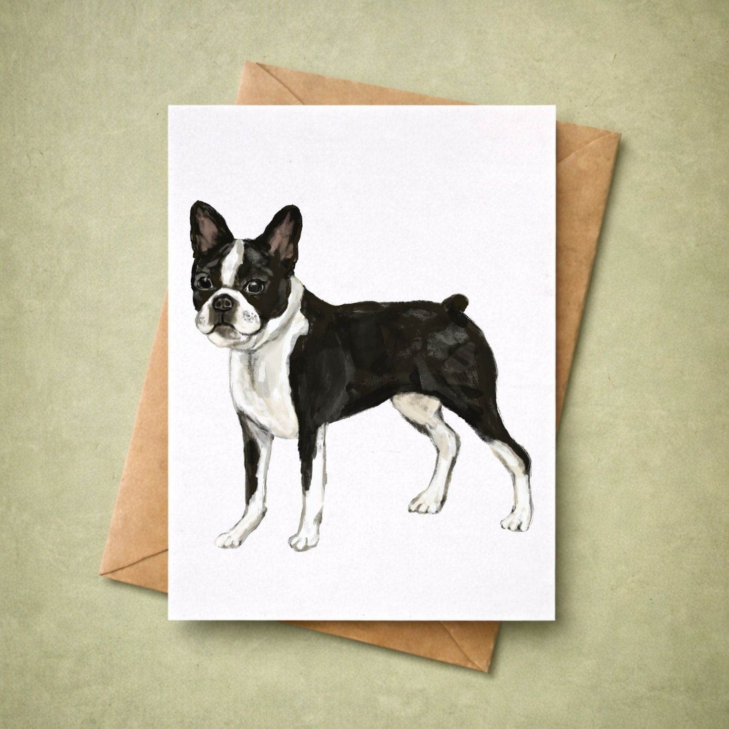 Boston Terrier Postcard - MerikaArt