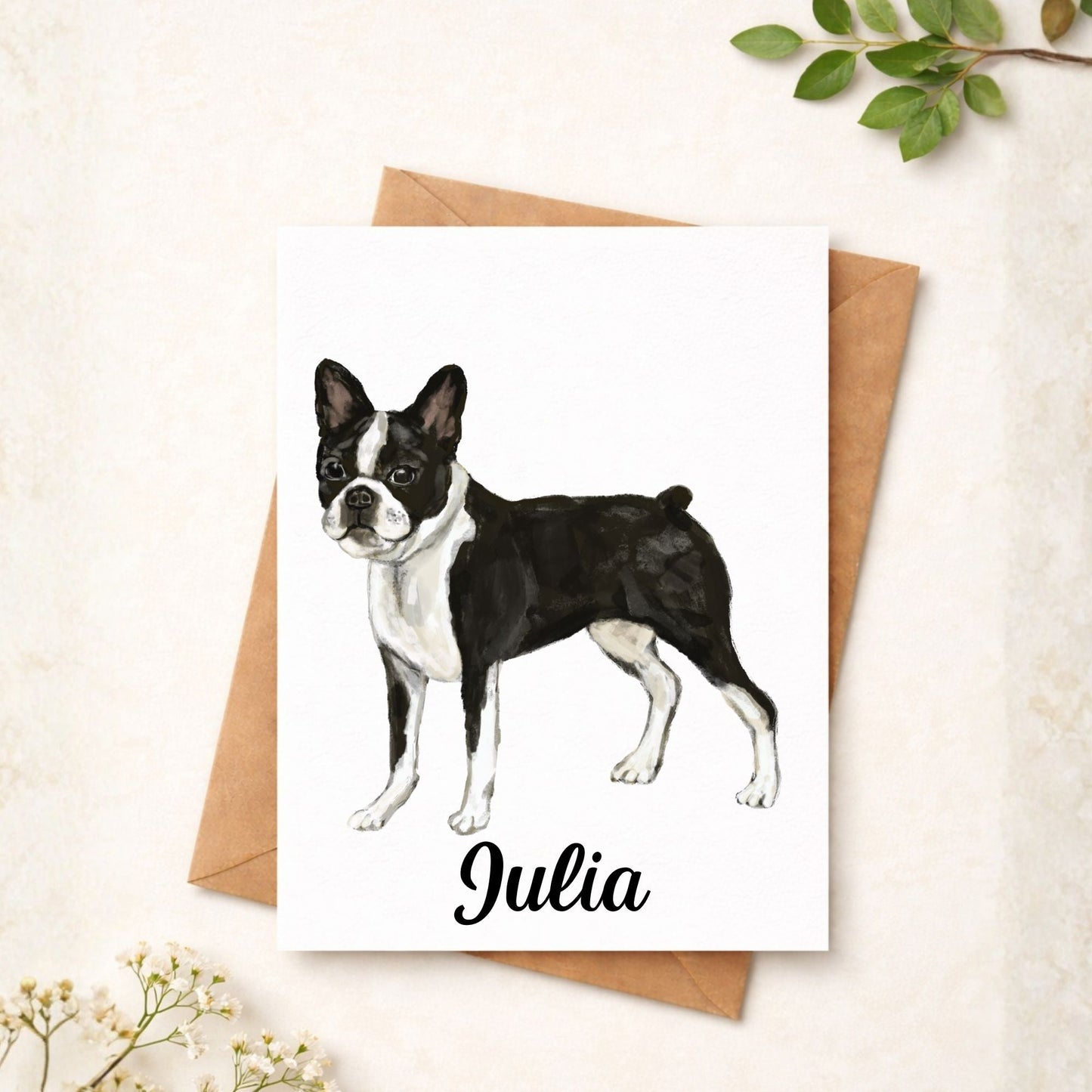 Boston Terrier Postcard - MerikaArt