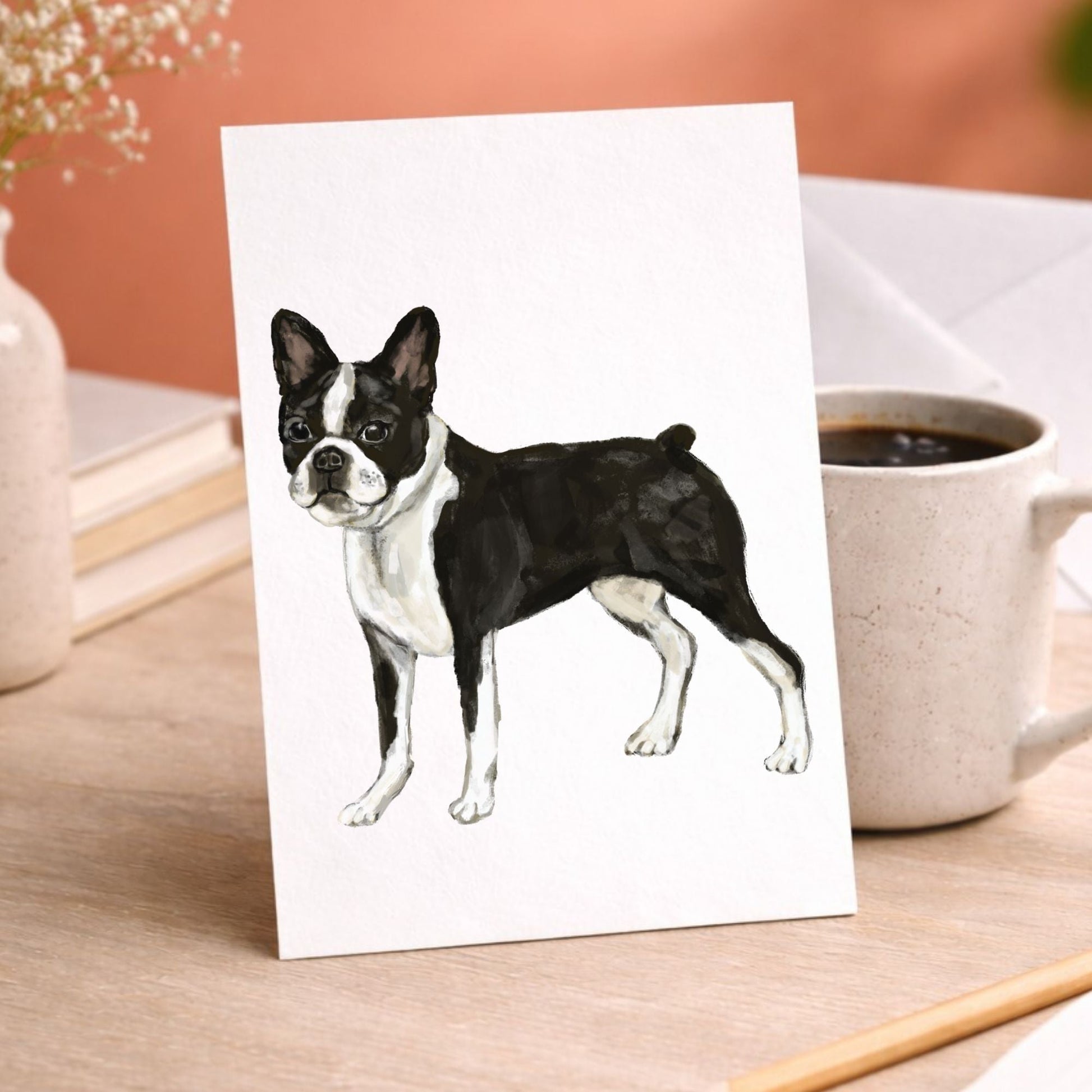 Boston Terrier Postcard - MerikaArt