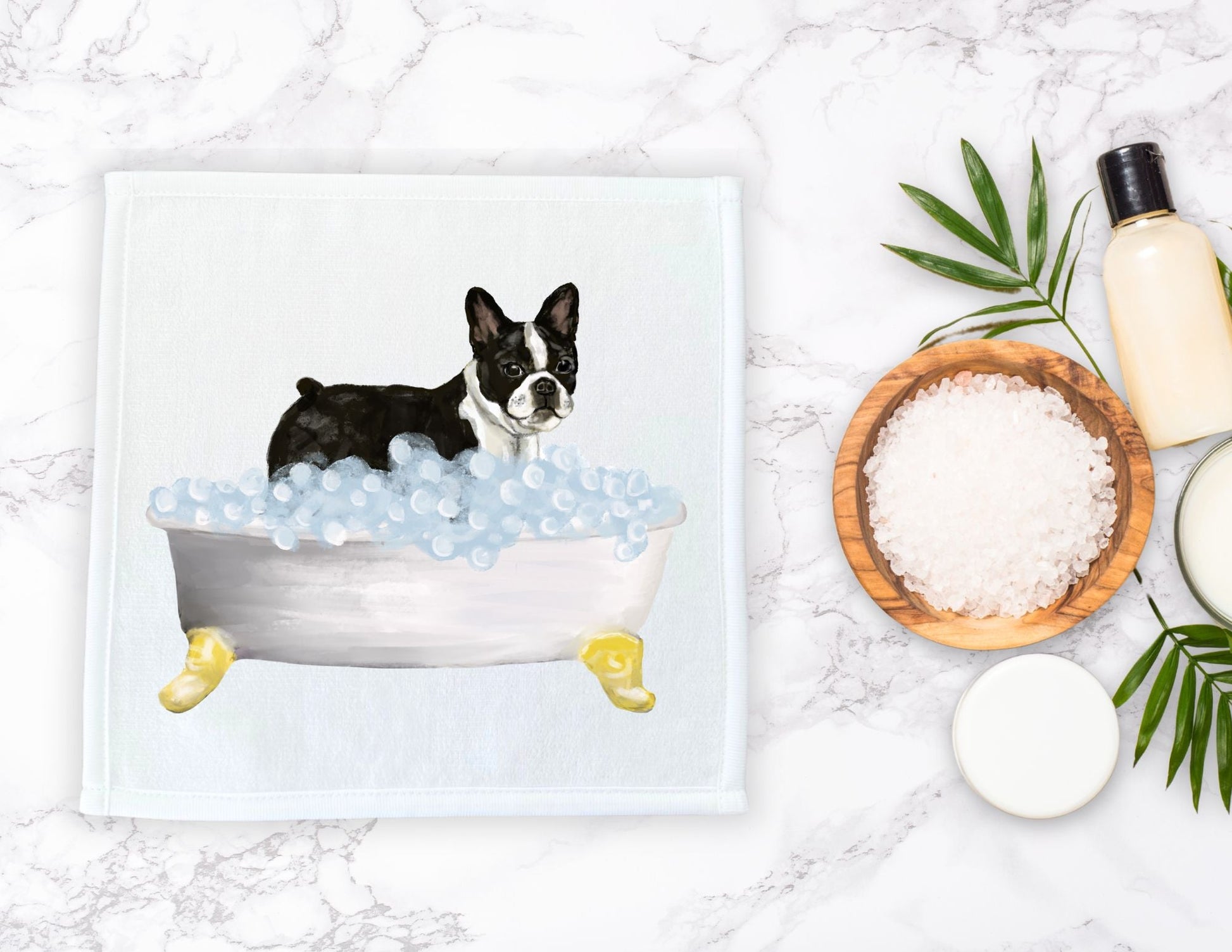 Boston Terrier Washcloth - MerikaArt