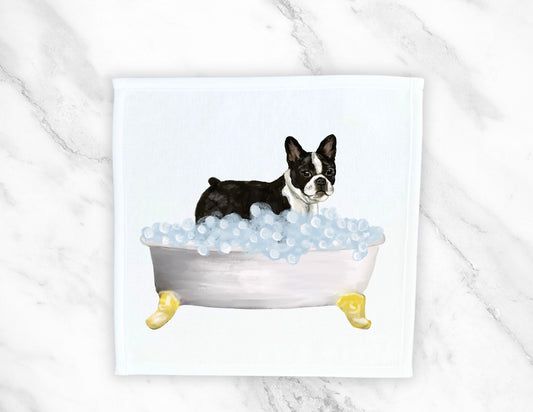 Boston Terrier Washcloth - MerikaArt