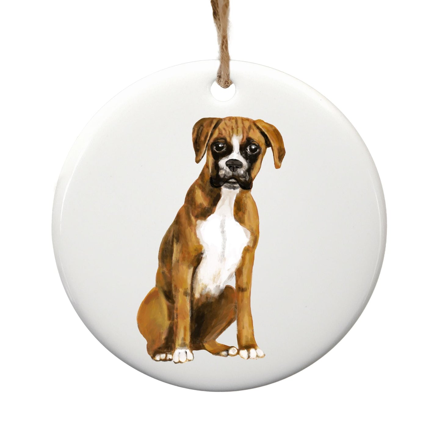 Boxer Ceramic Ornament - MerikaArt