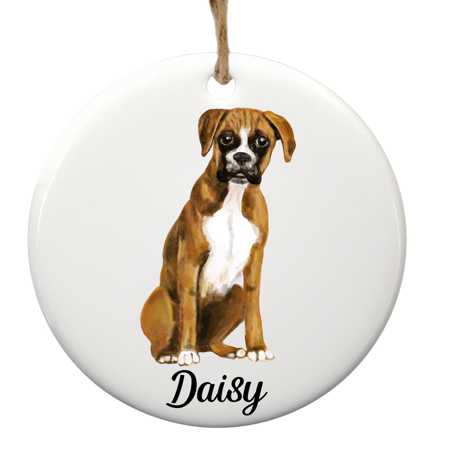 Boxer Ceramic Ornament - MerikaArt
