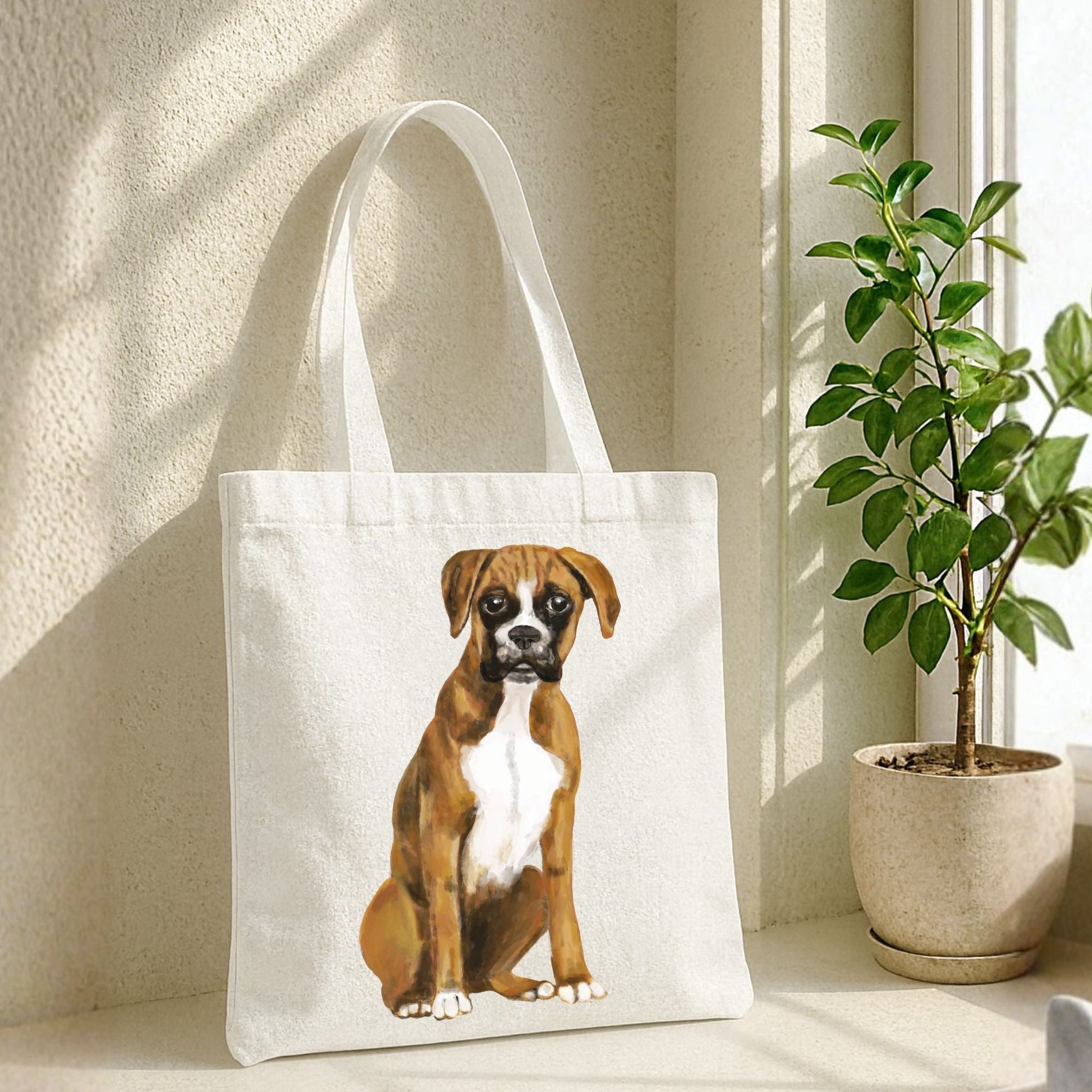 Boxer Dog Canvas Tote Bag - MerikaArt