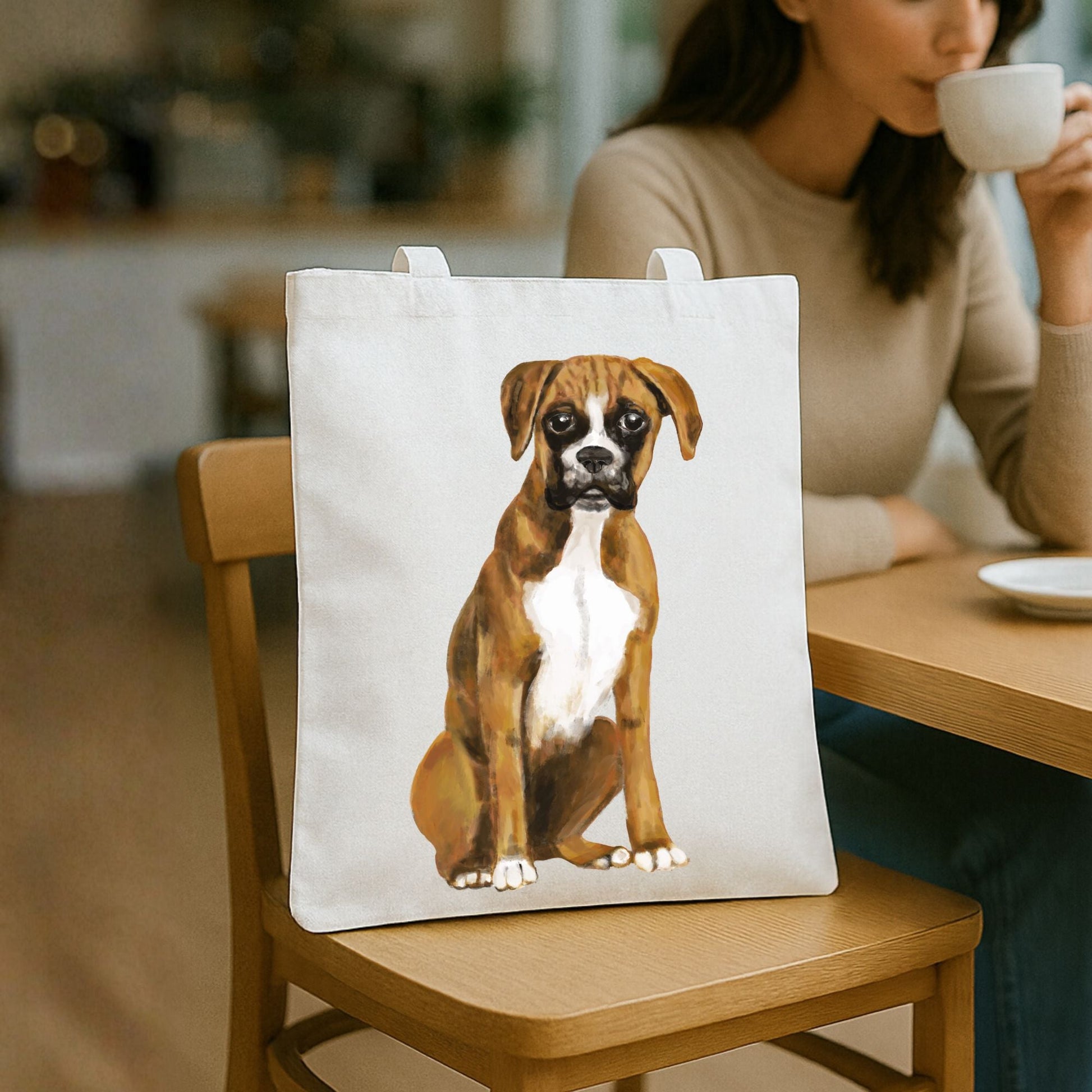 Boxer Dog Canvas Tote Bag - MerikaArt