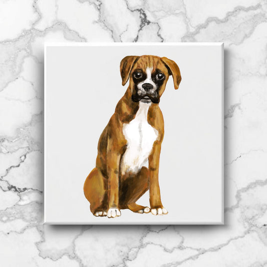 Boxer Dog Ceramic Tile - MerikaArt