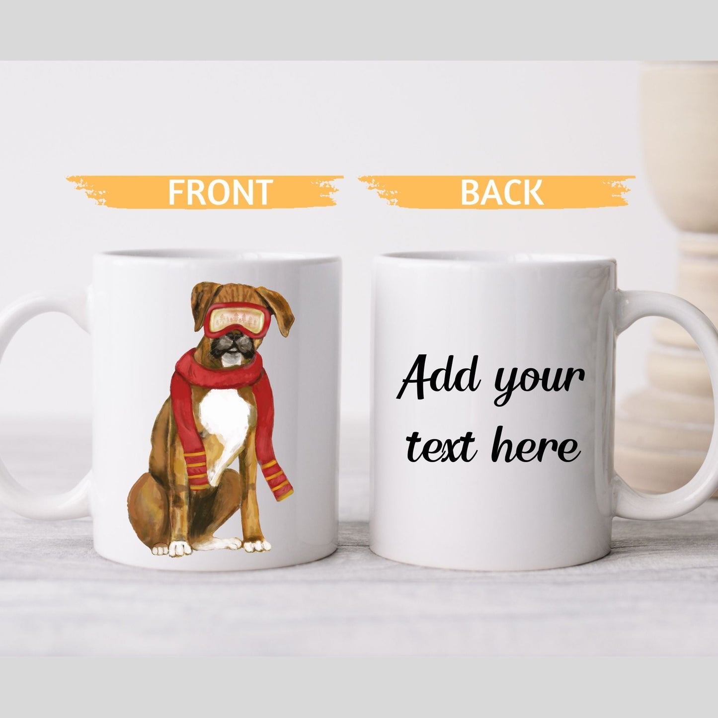 Boxer Dog Christmas Mug - MerikaArt
