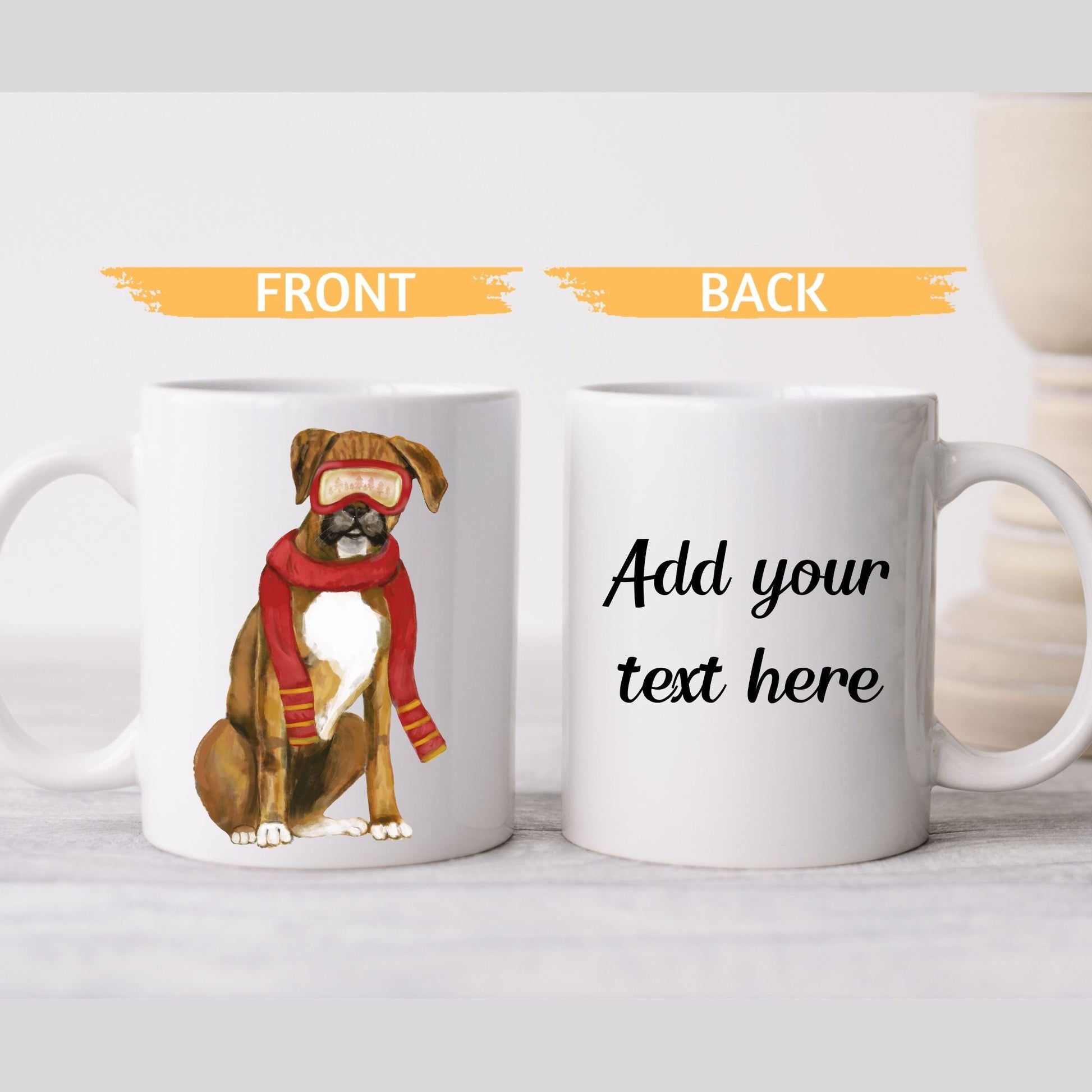 Boxer Dog Christmas Mug - MerikaArt