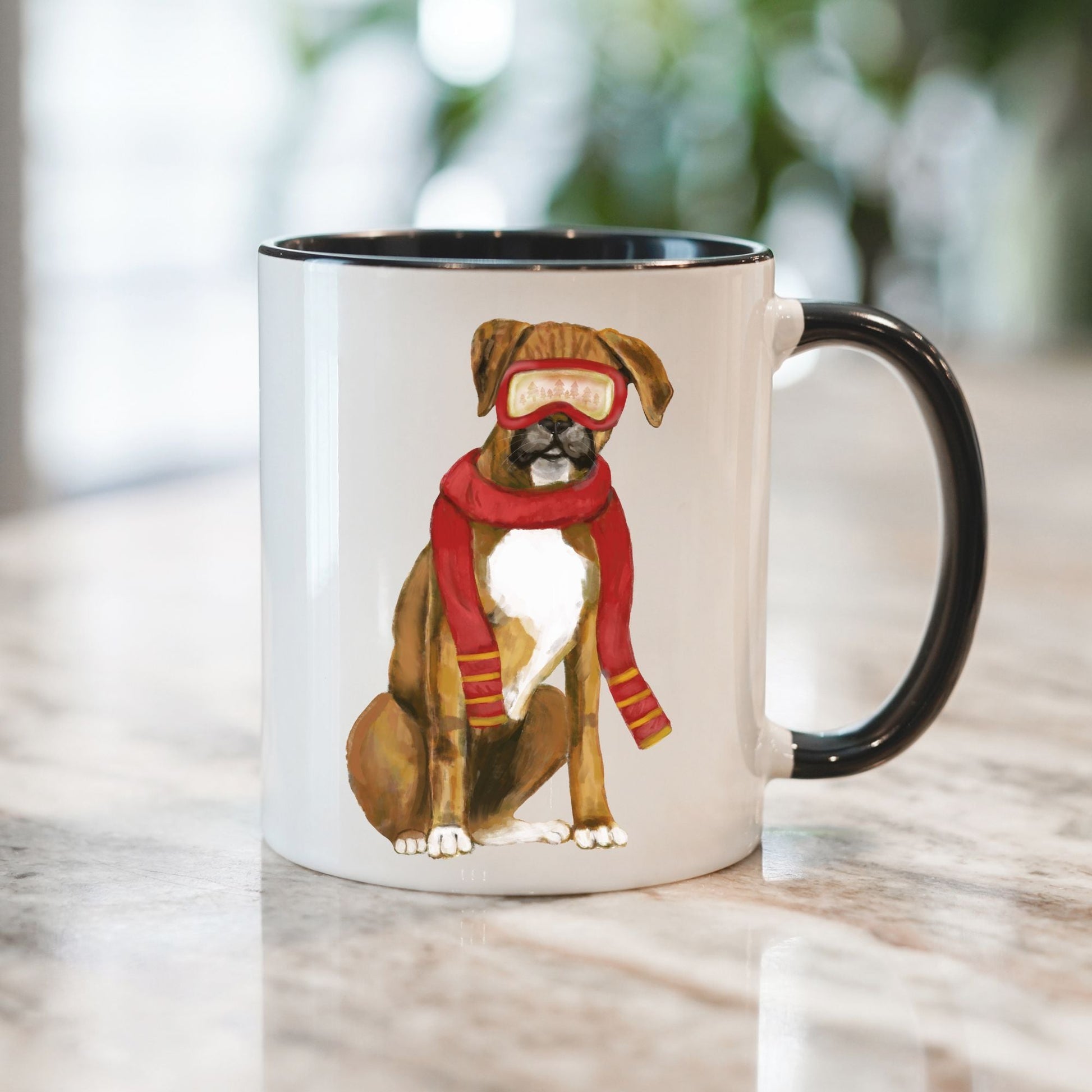 Boxer Dog Christmas Mug - MerikaArt