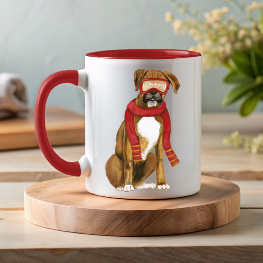 Boxer Dog Christmas Mug - MerikaArt
