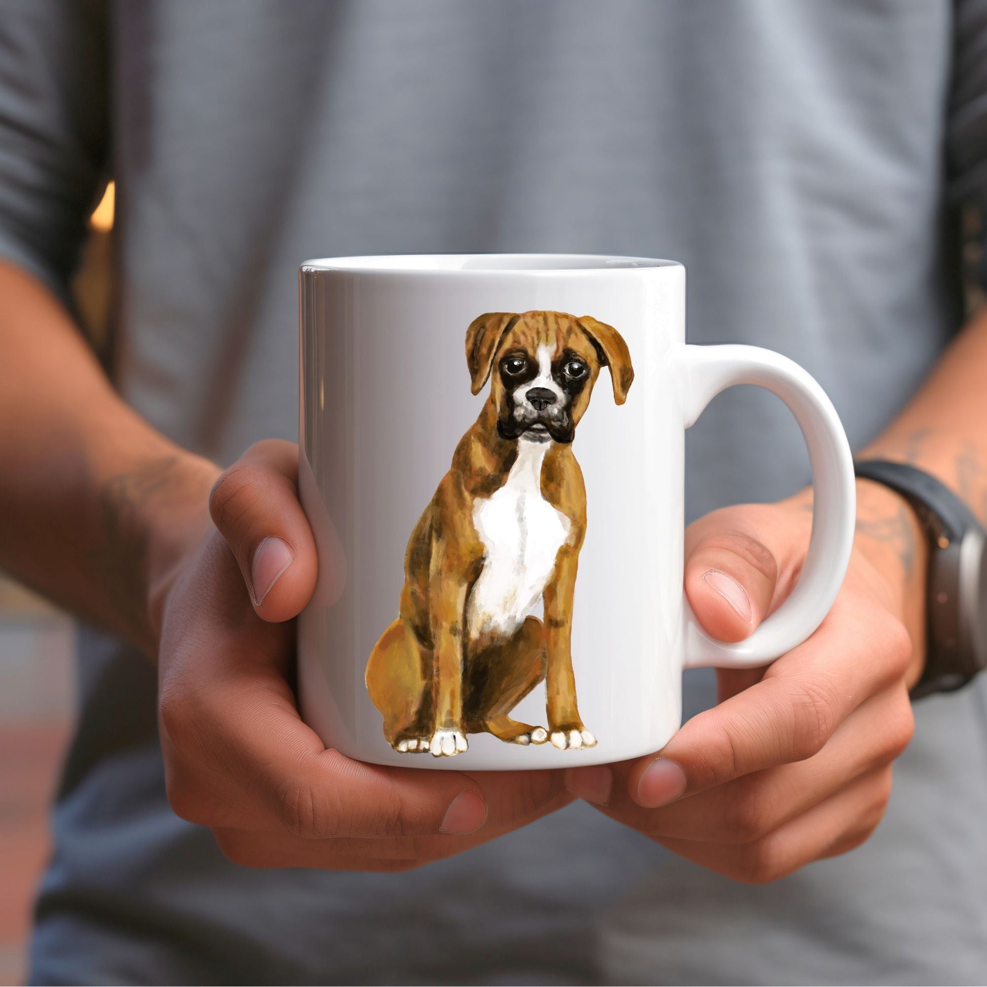Boxer Dog Mug - MerikaArt