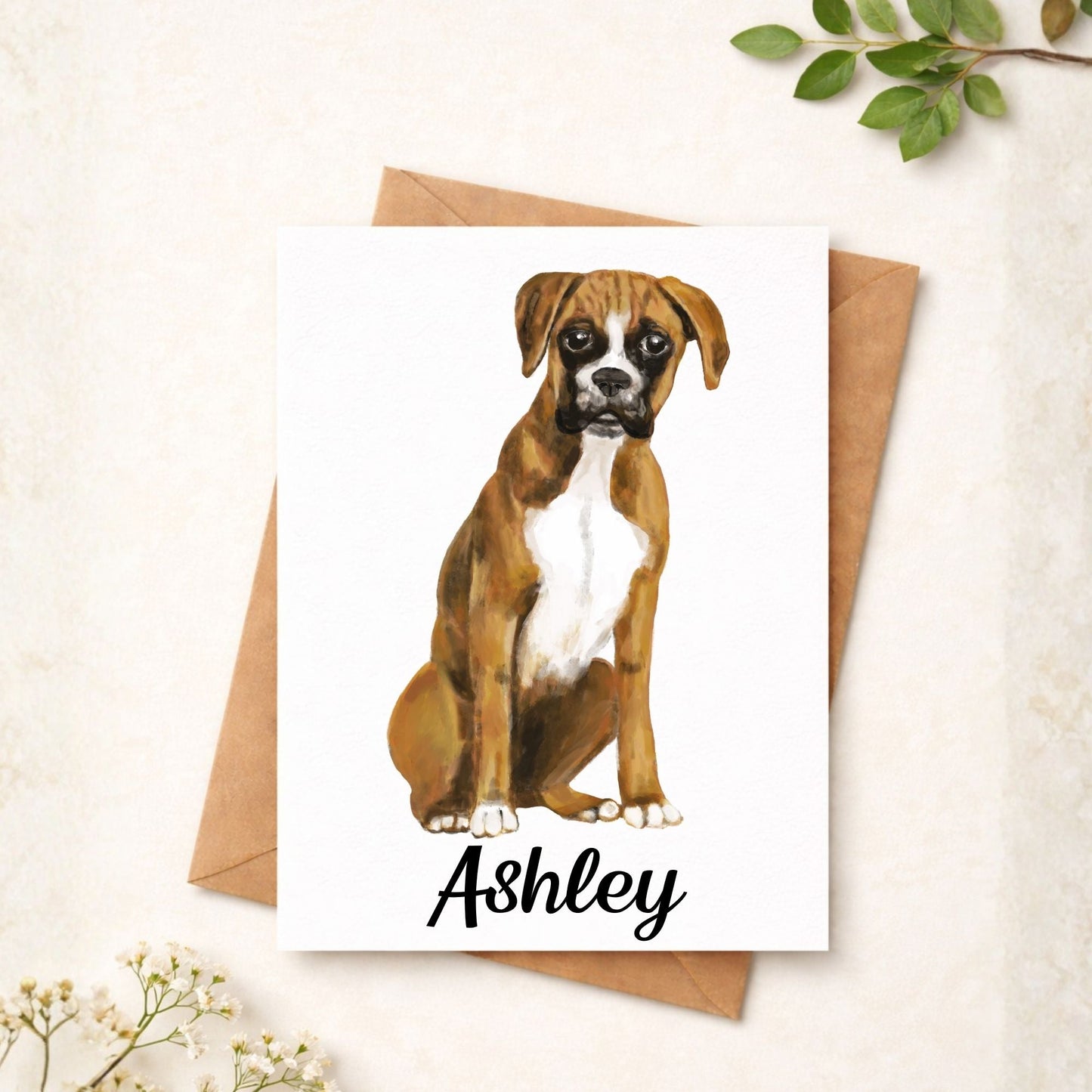 Boxer Dog Postcard - MerikaArt