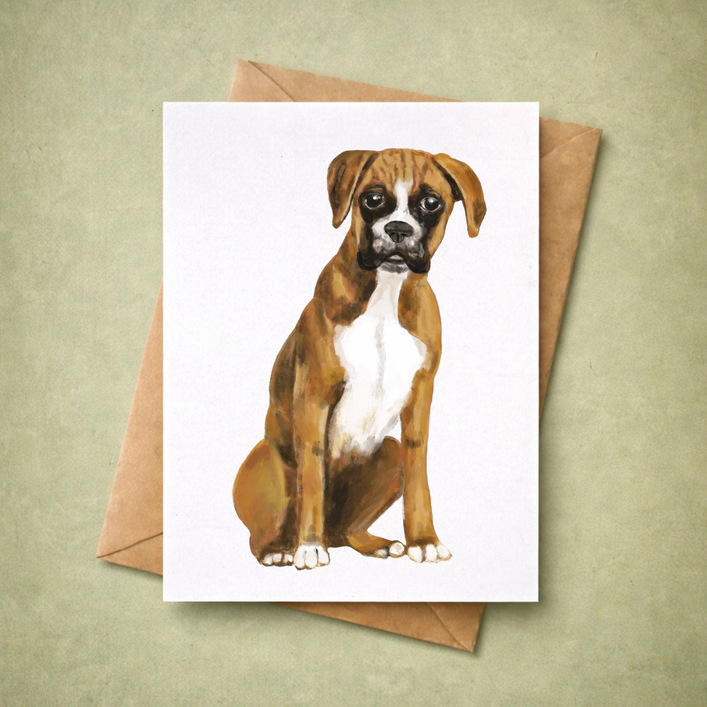 Boxer Dog Postcard - MerikaArt