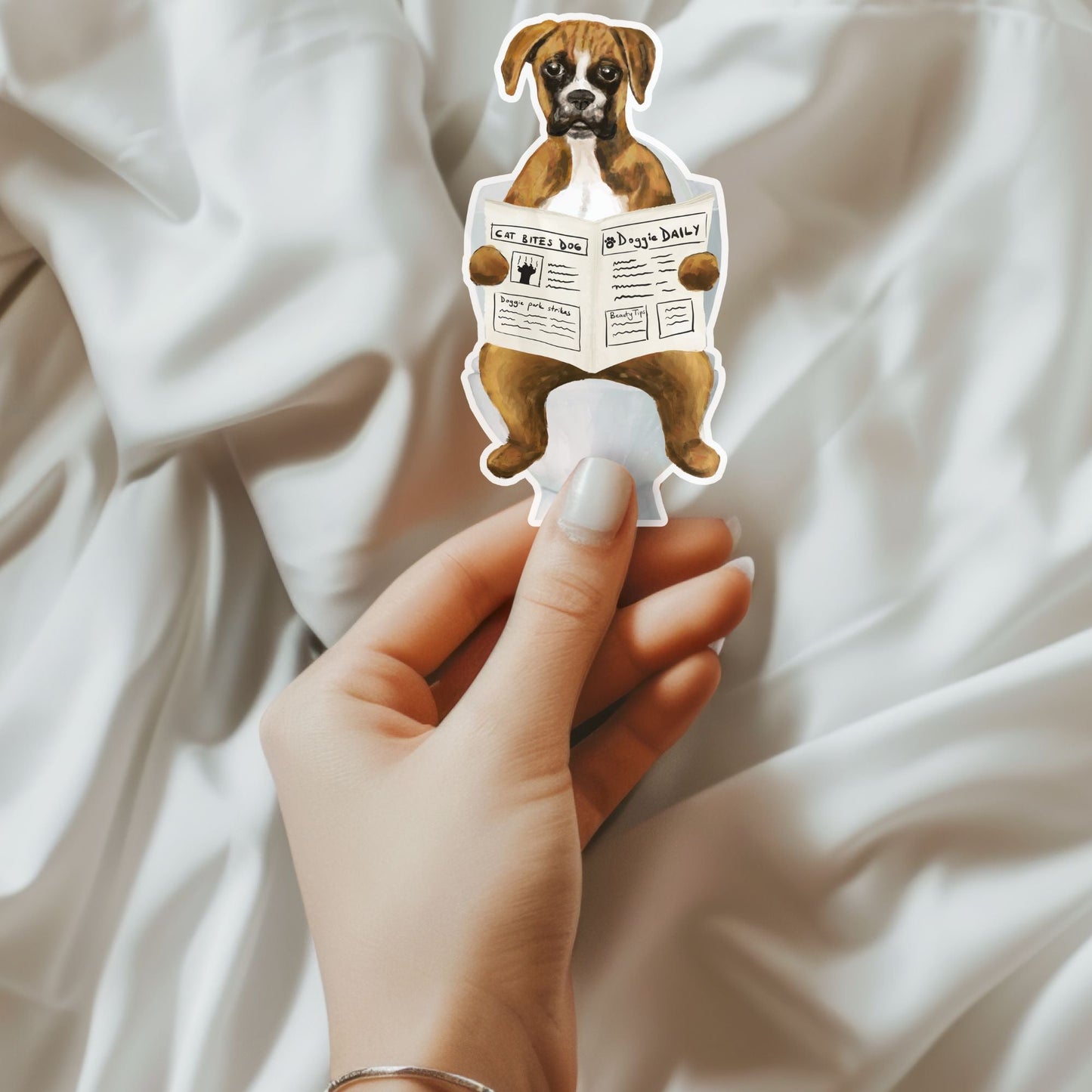 Boxer Dog Vinyl Sticker - MerikaArt