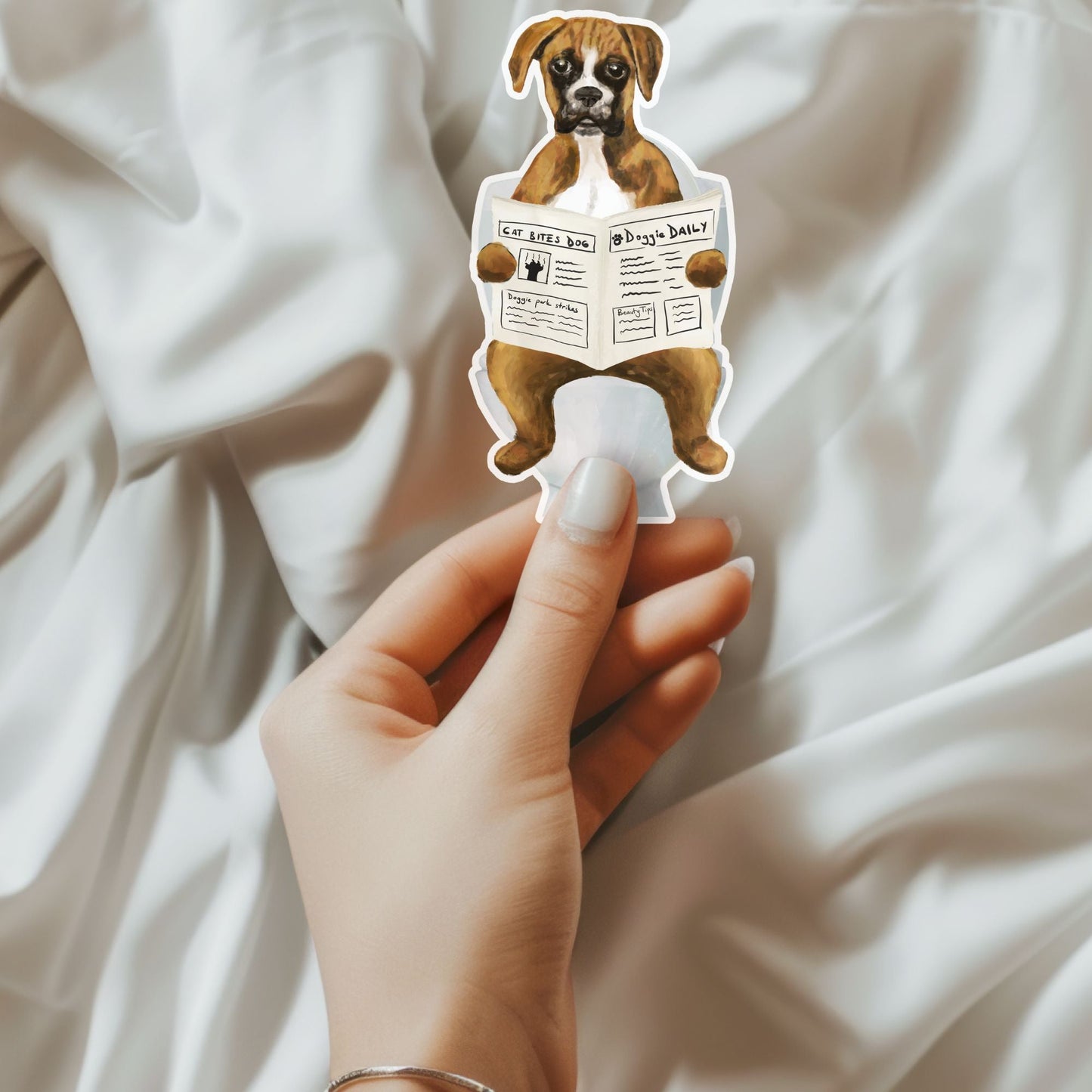 Boxer Dog Vinyl Sticker - MerikaArt