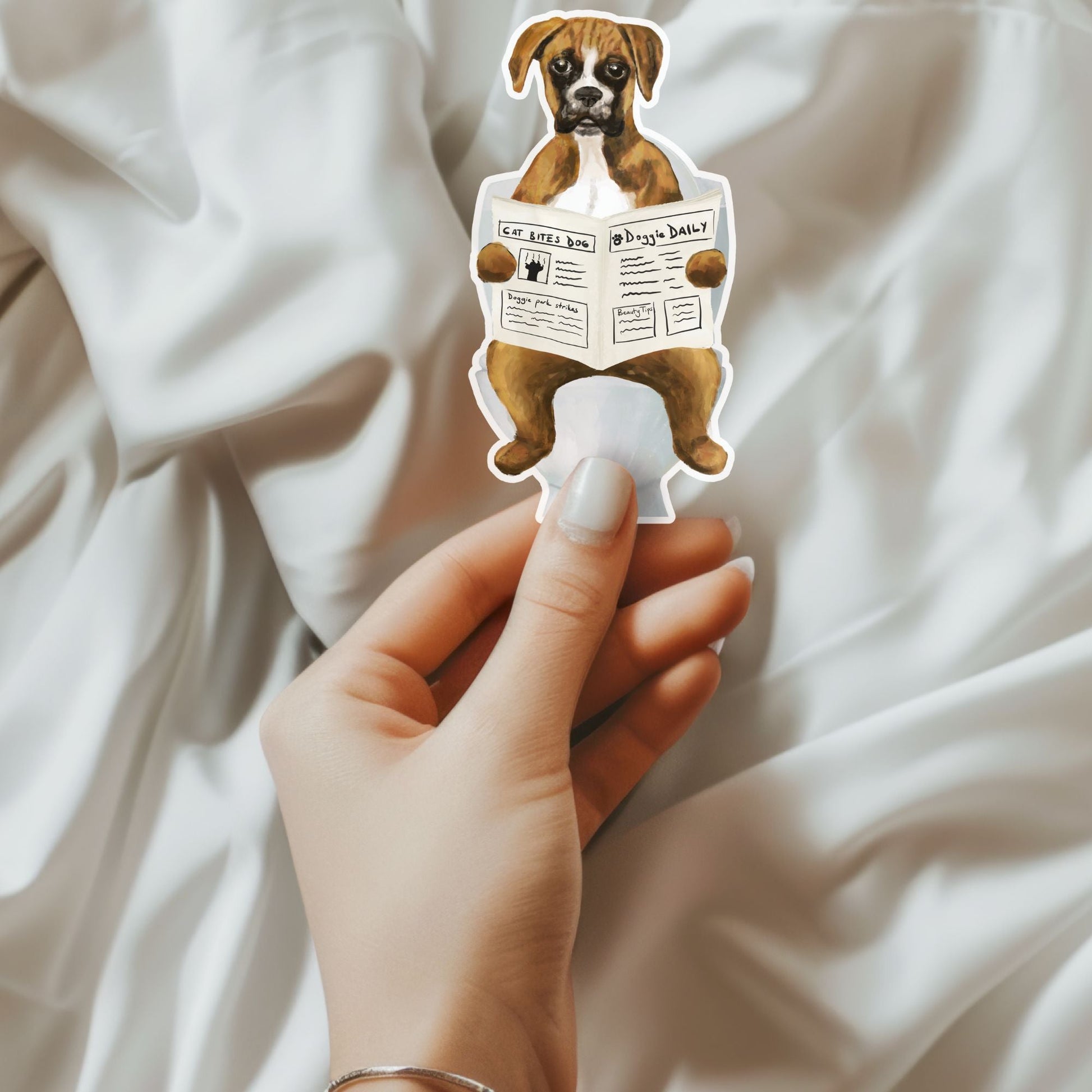 Boxer Dog Vinyl Sticker - MerikaArt