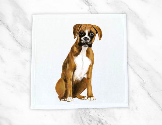 Boxer Dog Washcloth - MerikaArt